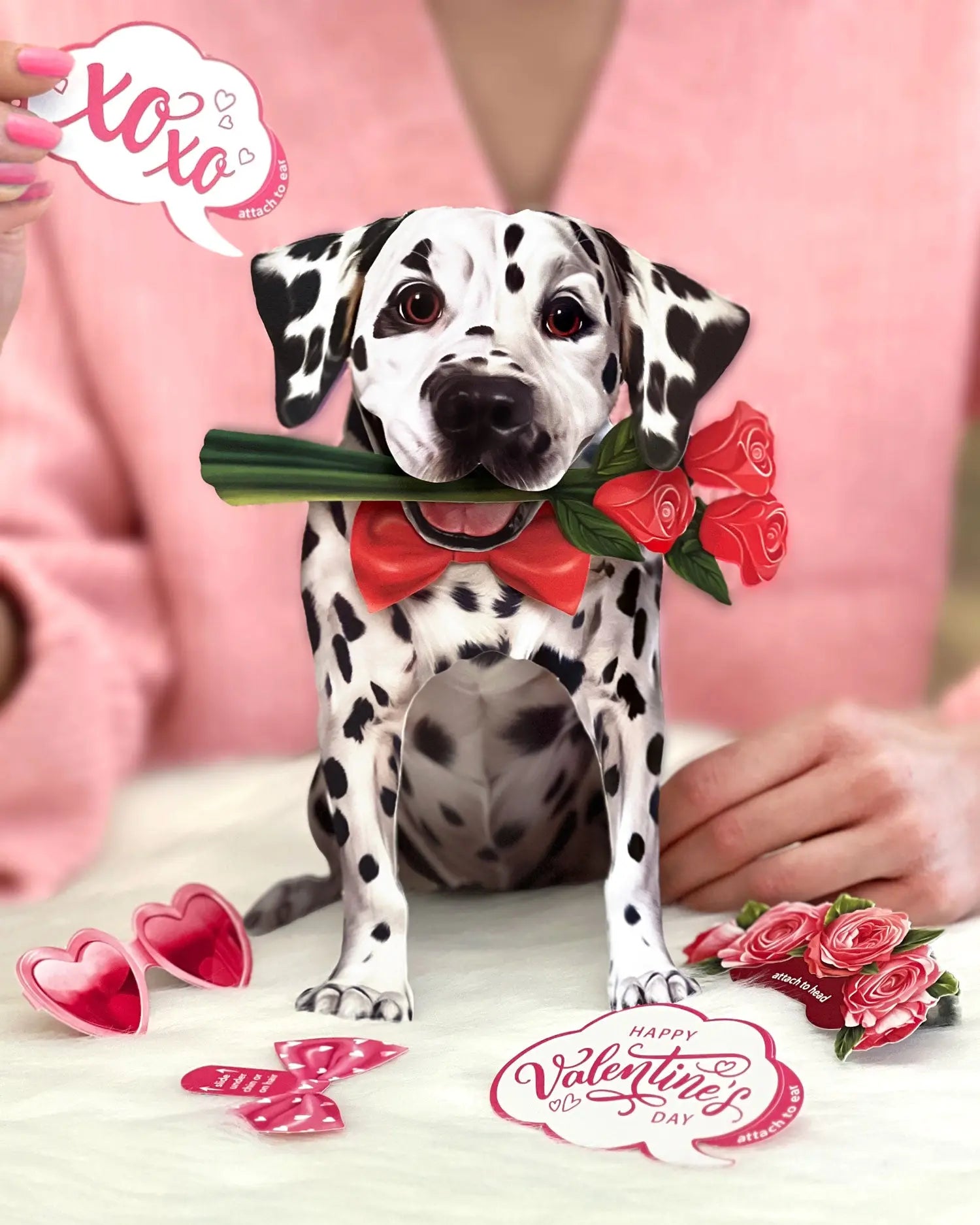 Valentine's Day Dalmatian Pop-Up Card FreshCut Paper