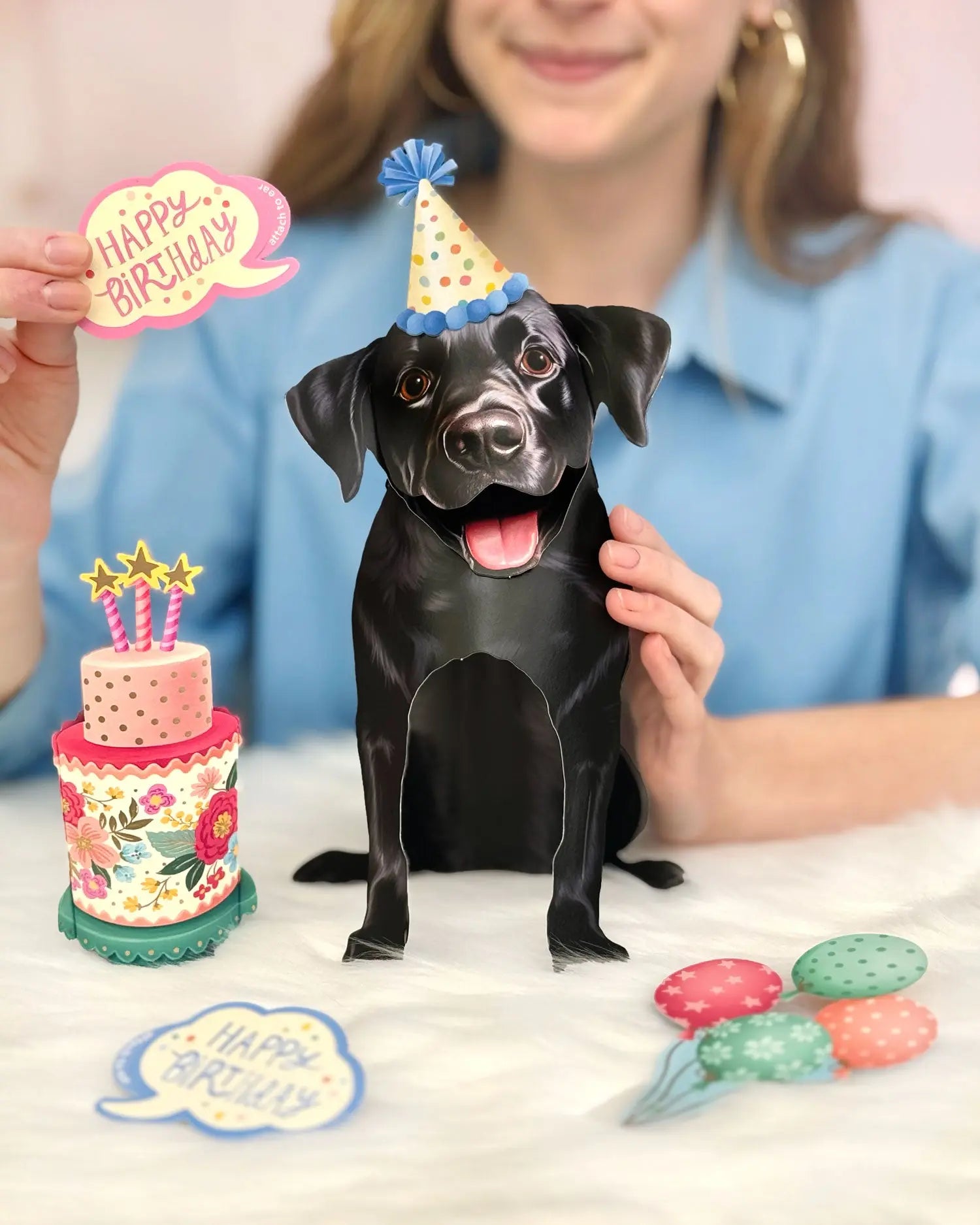 Birthday Black Lab Pop-Up Card FreshCut Paper
