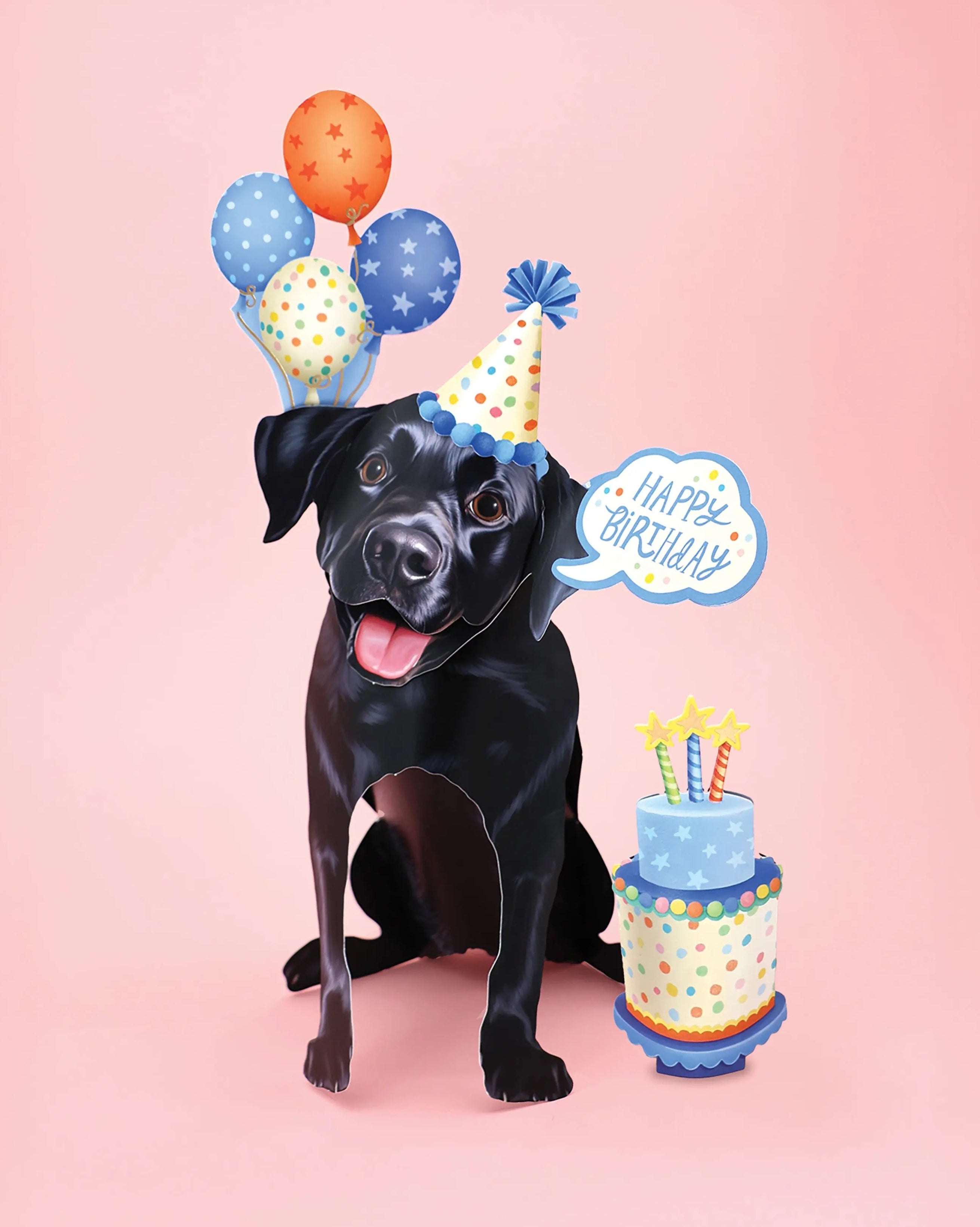 Birthday Black Lab Pop-Up Card FreshCut Paper