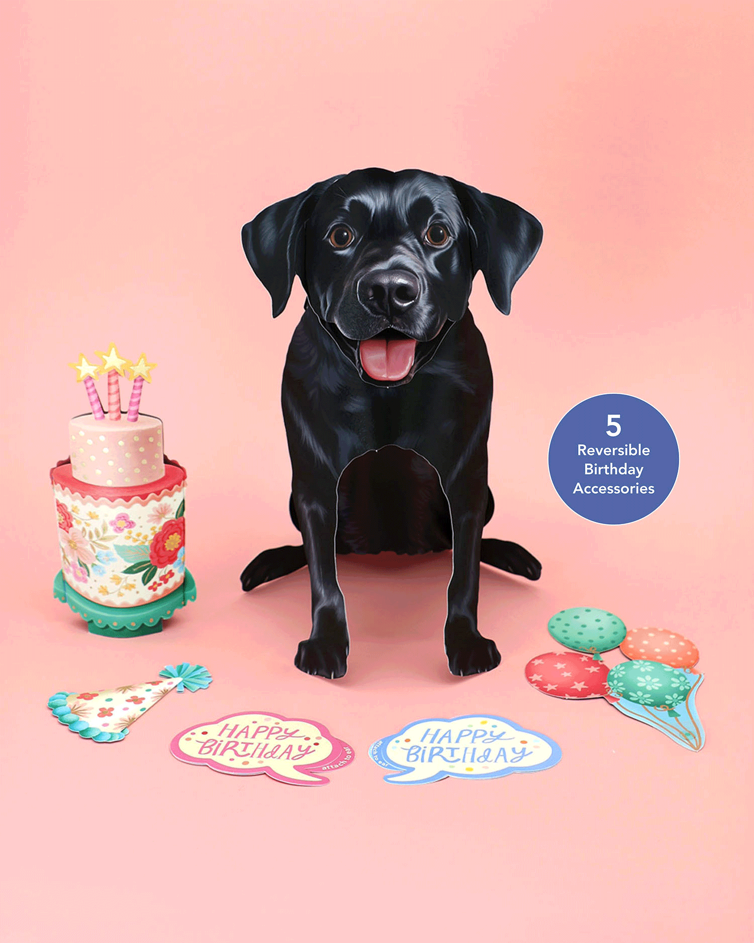Birthday Black Lab Pop-Up Card FreshCut Paper
