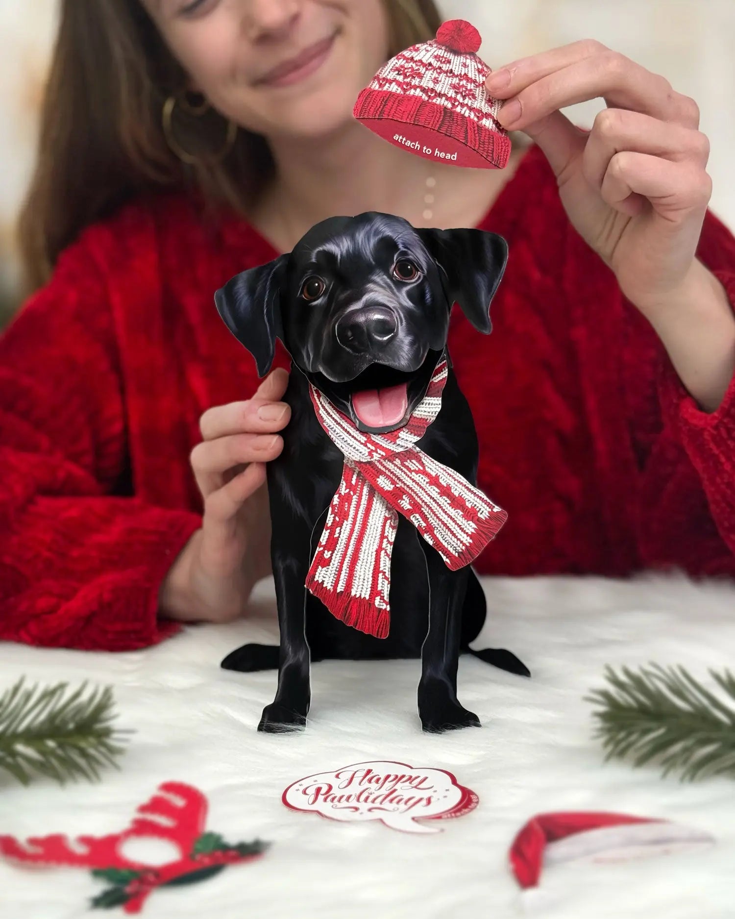 Holiday Black Lab Pop-Up Card FreshCut Paper