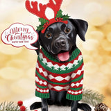 Holiday Black Lab Pop-Up with reindeer antlers