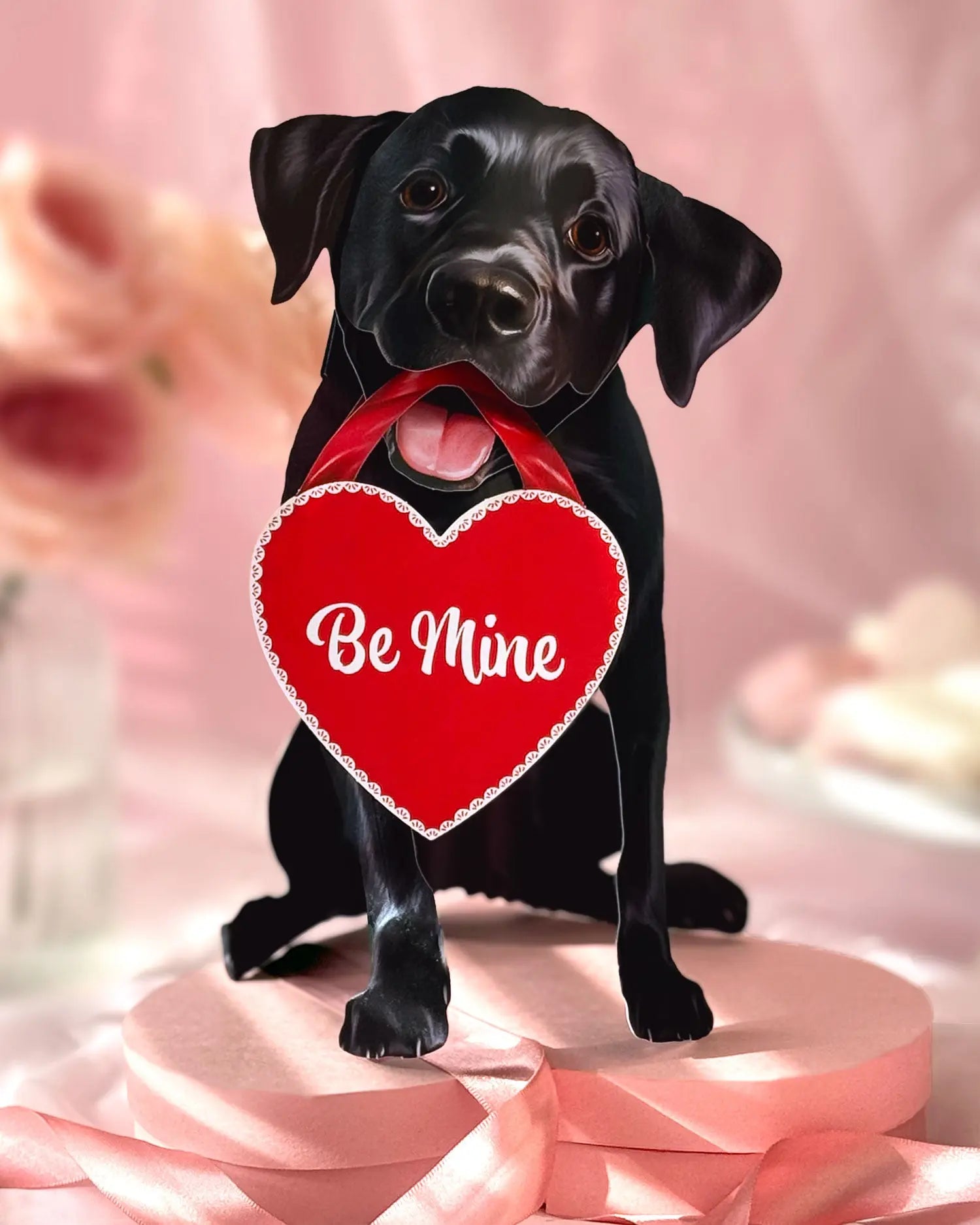 Valentine's Day Black Lab Pop-Up Card FreshCut Paper