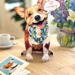 Freshcut paper Corgi pop-up card on a desk