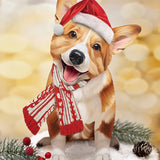Holiday Corgi Pop-Up in Santa Hat