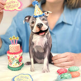 Birthday Pit Bull Pop-Up Card FreshCut Paper