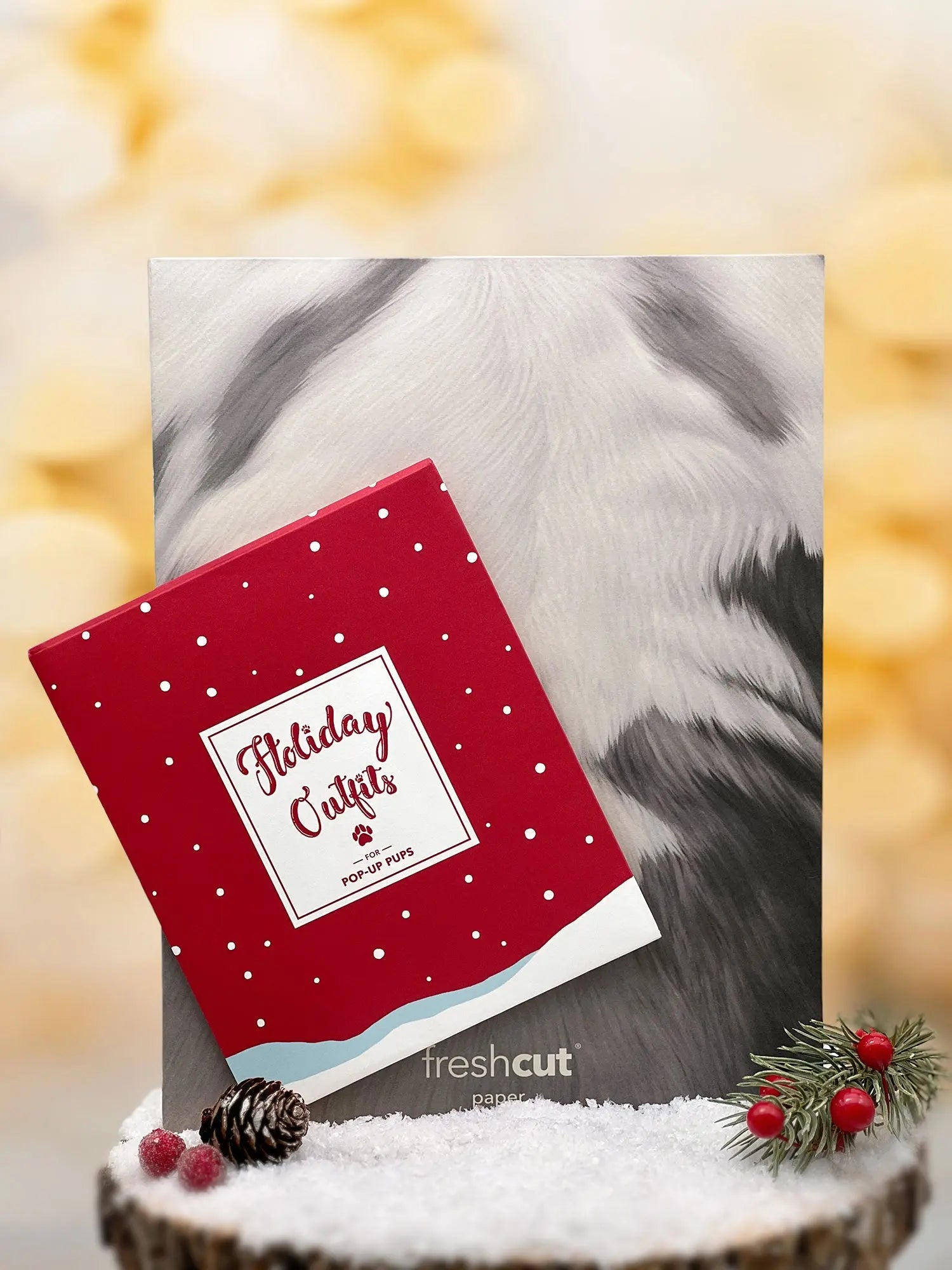 Holiday Pit Bull Pop-Up Card envelope