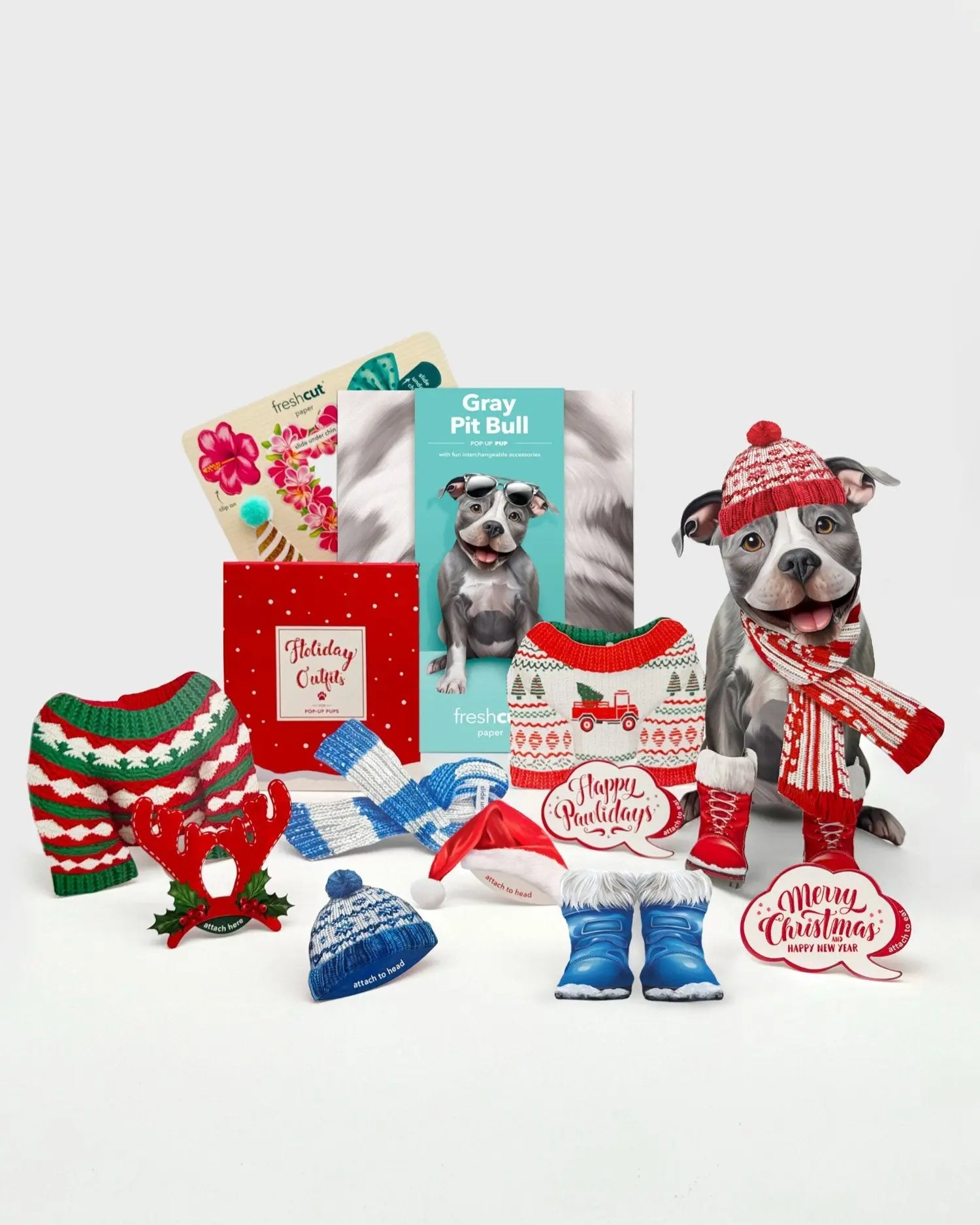 Gray Pitbull Holiday Whats Included