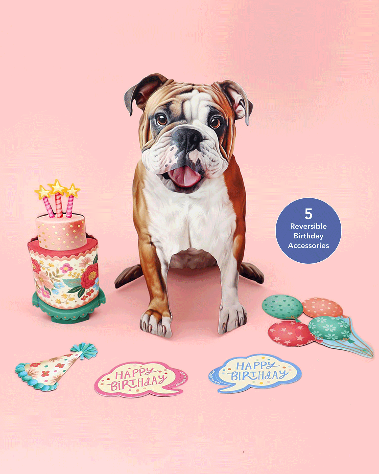 Birthday English Bulldog Pop-Up Card FreshCut Paper