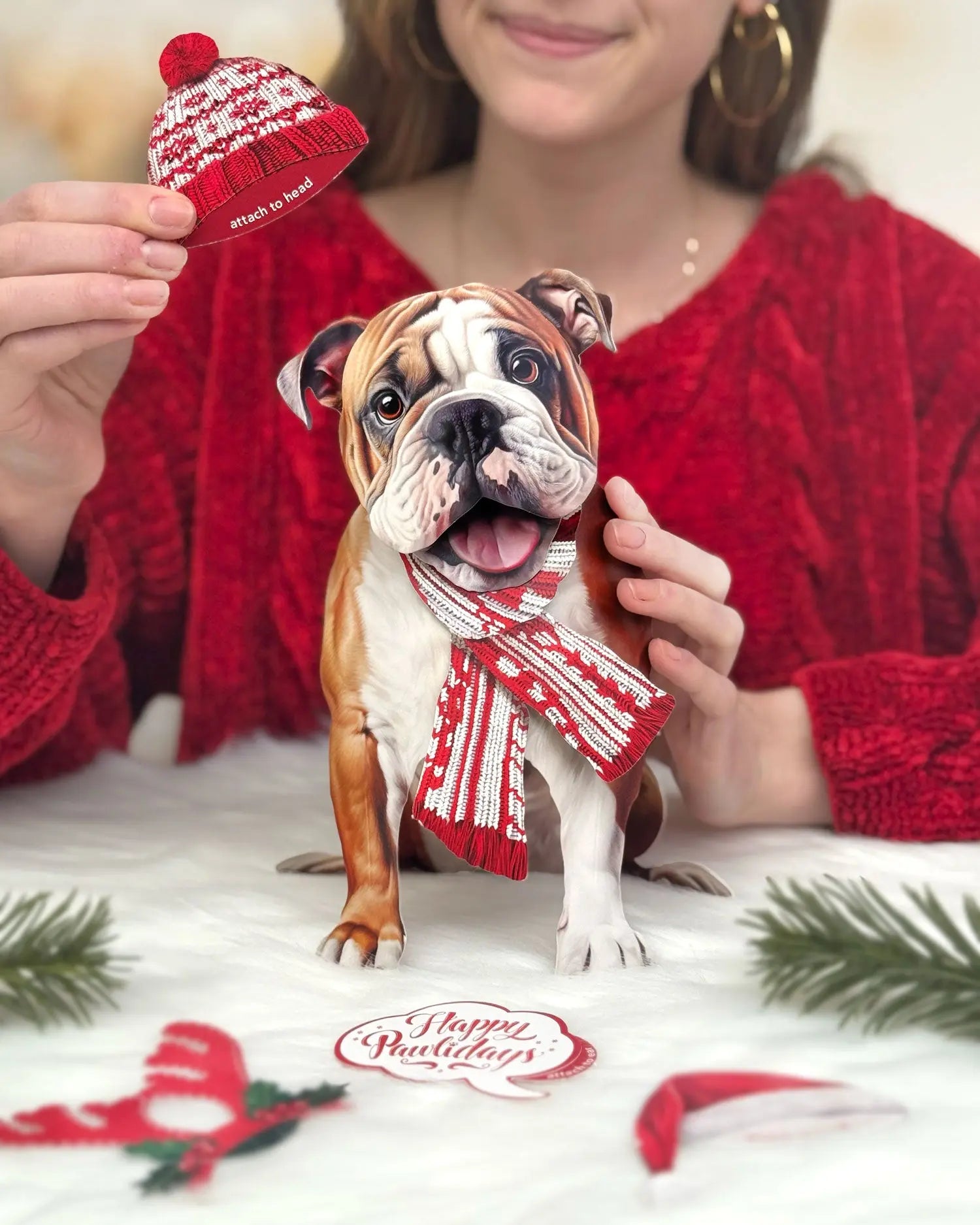 Holiday English Bulldog Pop-Up Card FreshCut Paper