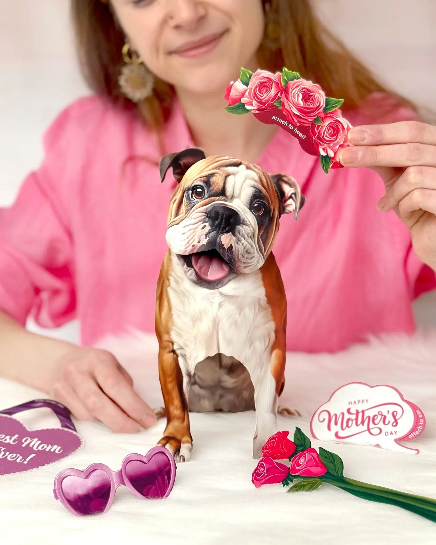 Mother's Day English Bulldog Pop-Up Card - FreshCut Paper