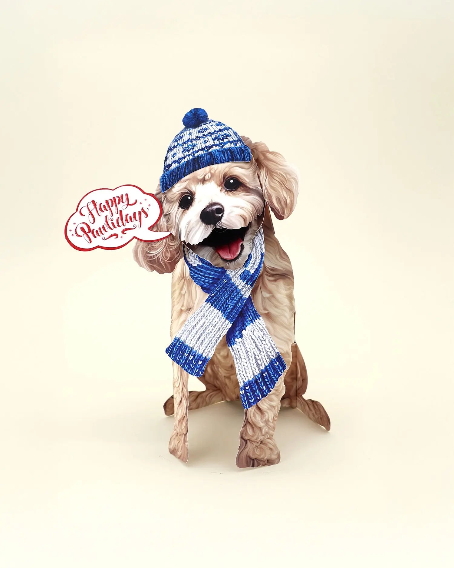 Holiday Poodle Pop-Up Card FreshCut Paper