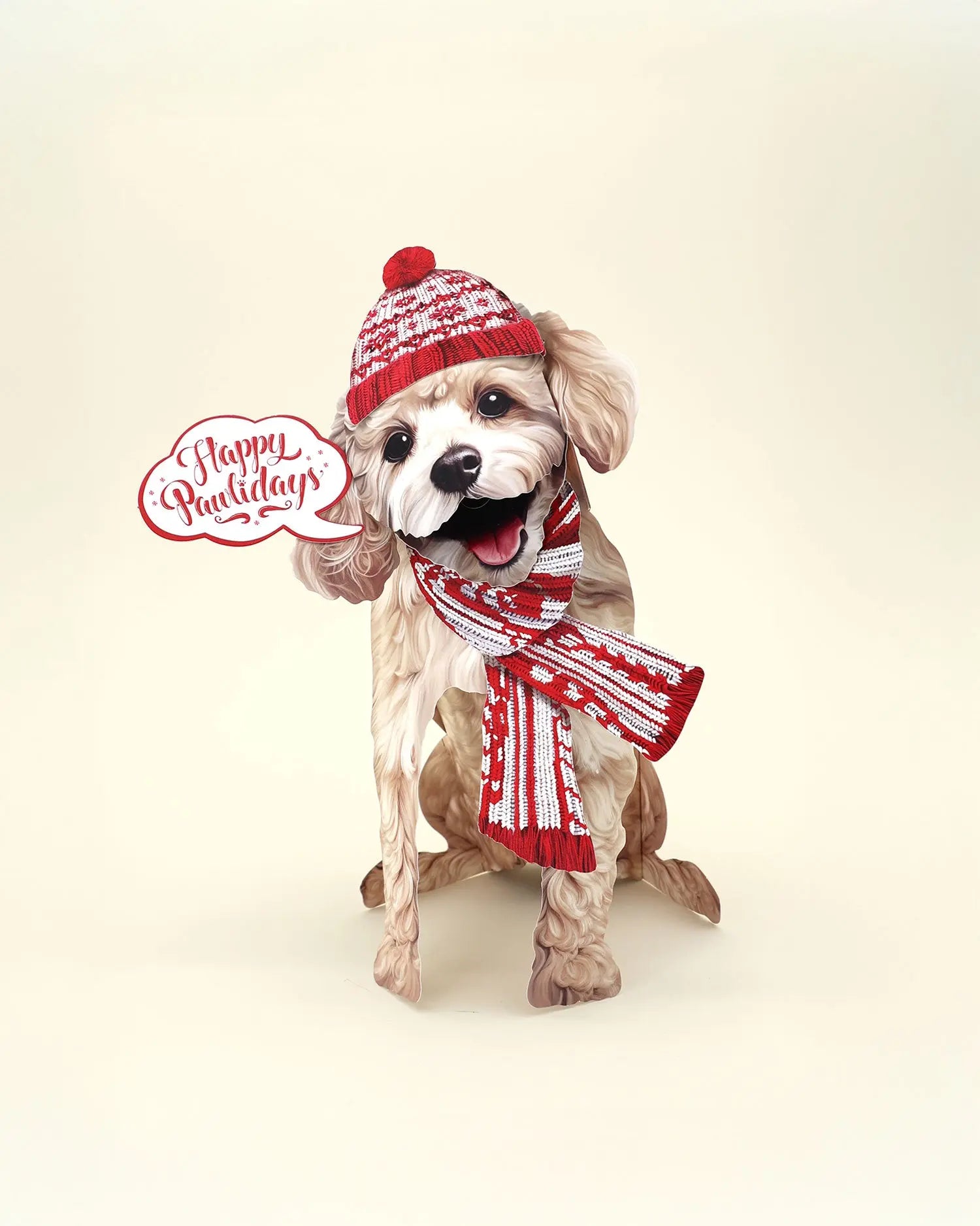 Holiday Poodle Pop-Up Card FreshCut Paper