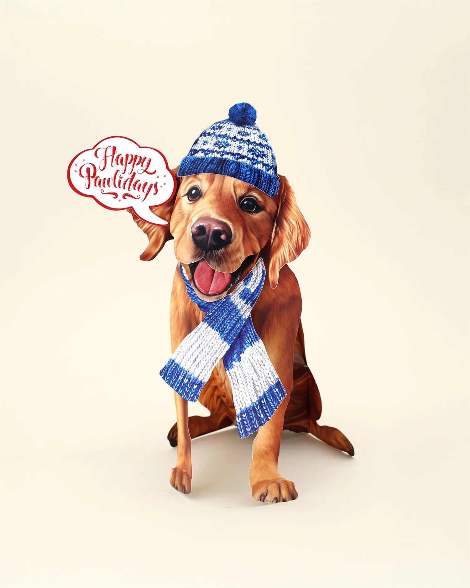 Holiday Golden Retriever Pop-Up Card FreshCut Paper