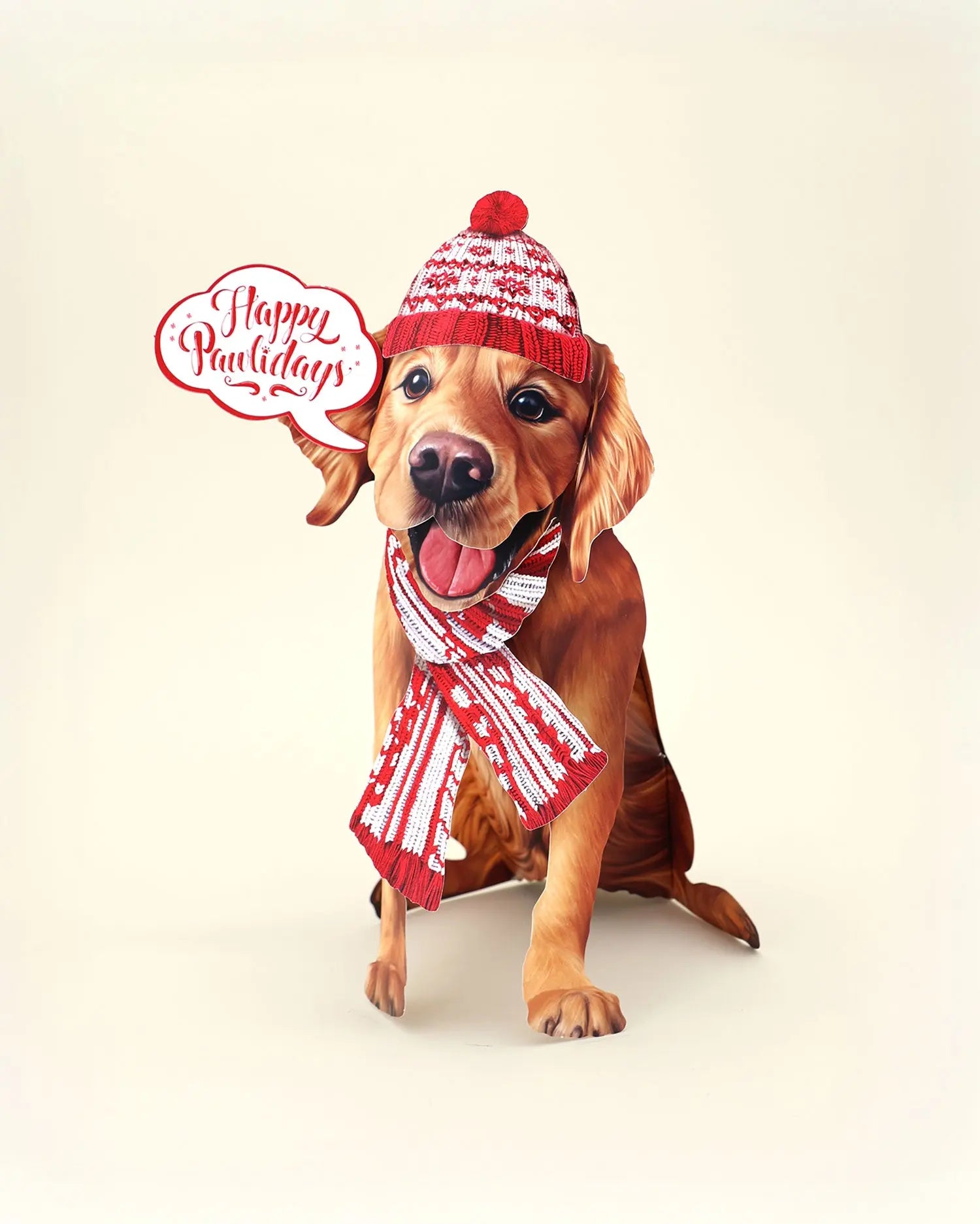 Holiday Golden Retriever Pop-Up Card FreshCut Paper