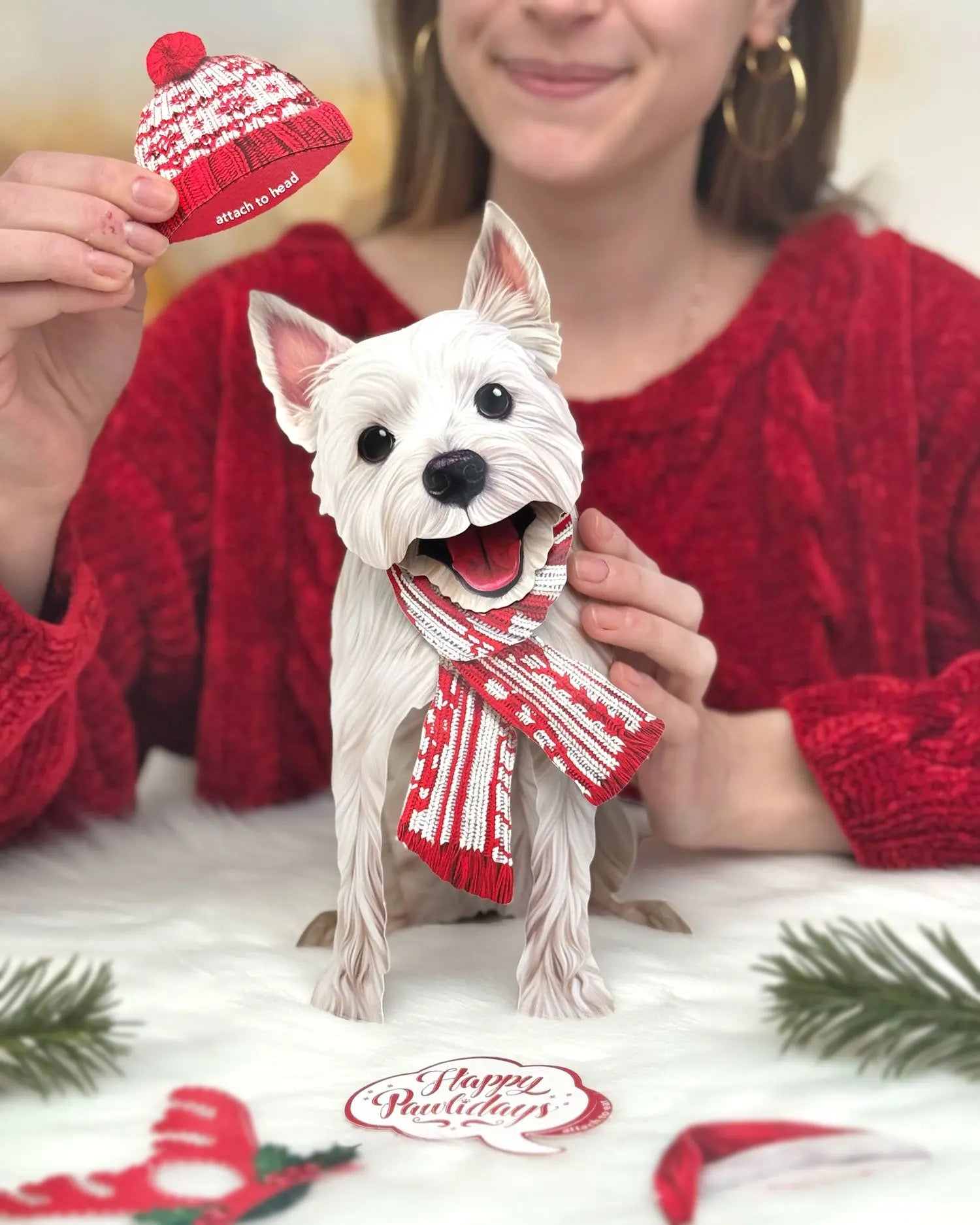 Holiday Westie Pop-Up Card FreshCut Paper