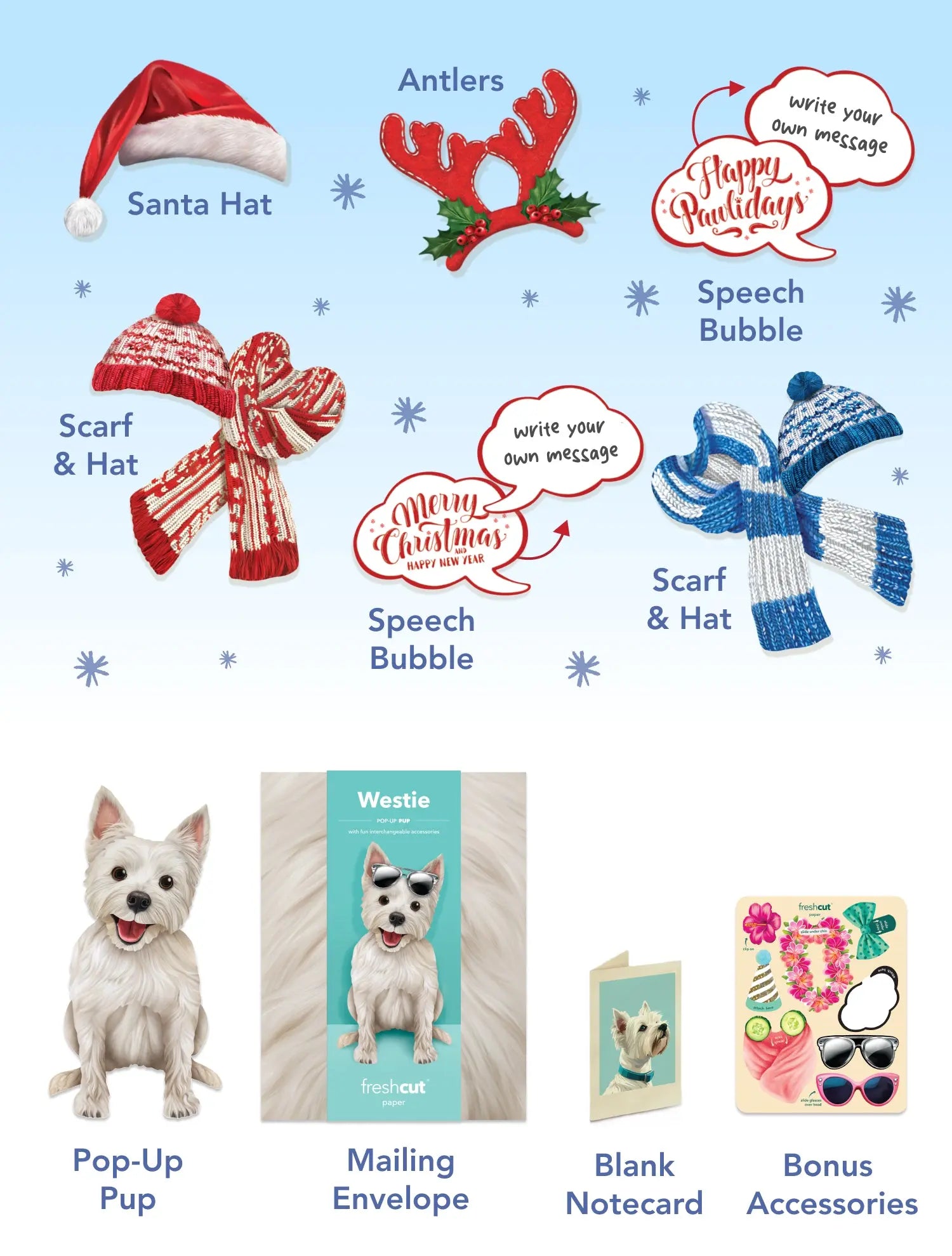 Holiday Westie Pop-Up Card FreshCut Paper