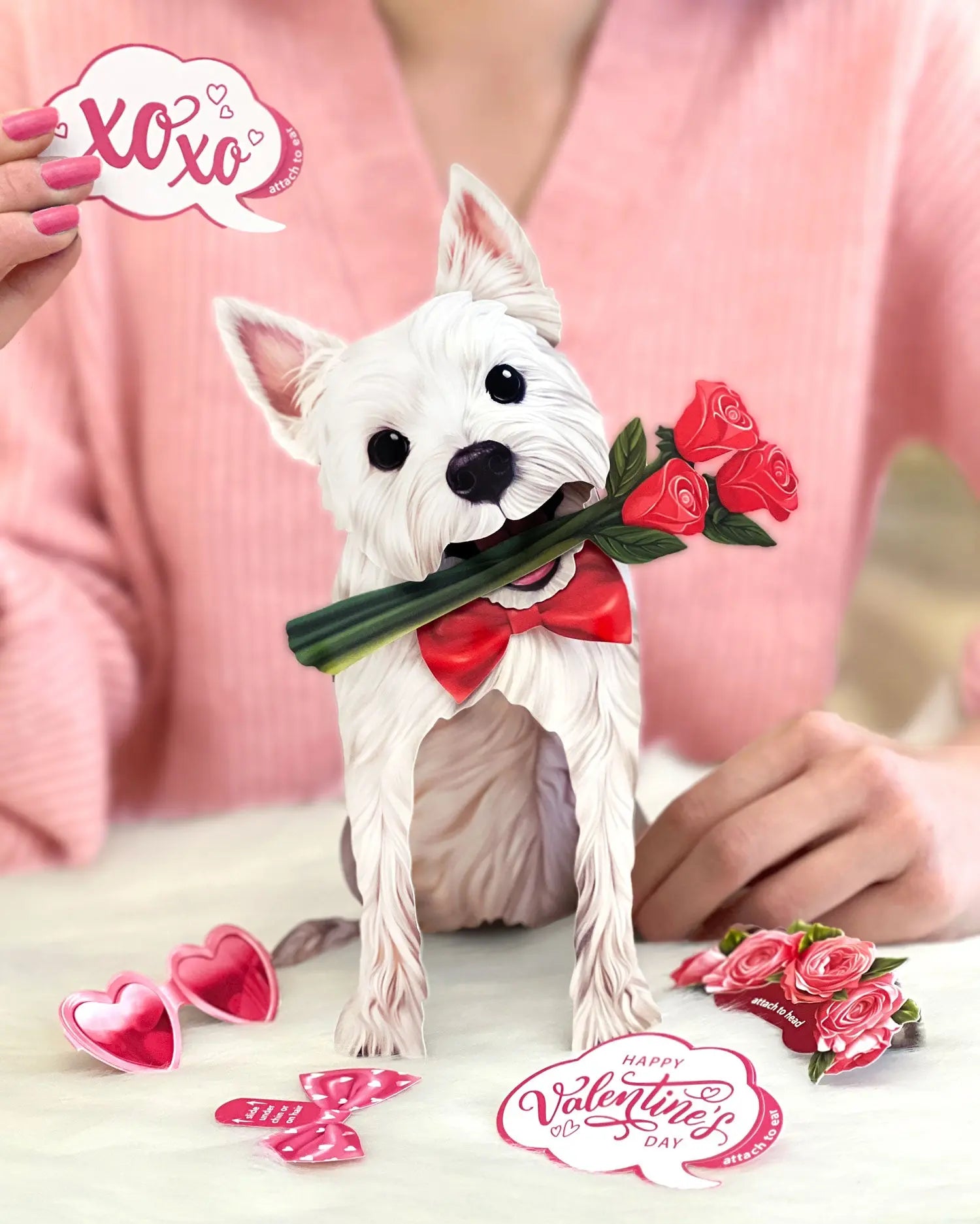 Valentine's Day Westie Pop-Up Card FreshCut Paper