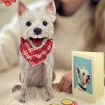 Westie Pop-Up Pup with matching blank notecard and accessories