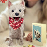 Westie Pop-Up Pup with matching blank notecard and accessories