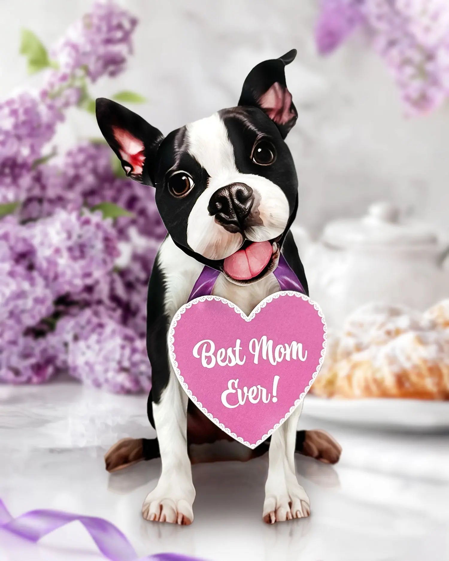 Mother's Day Boston Terrier Pop-Up Card - FreshCut Paper