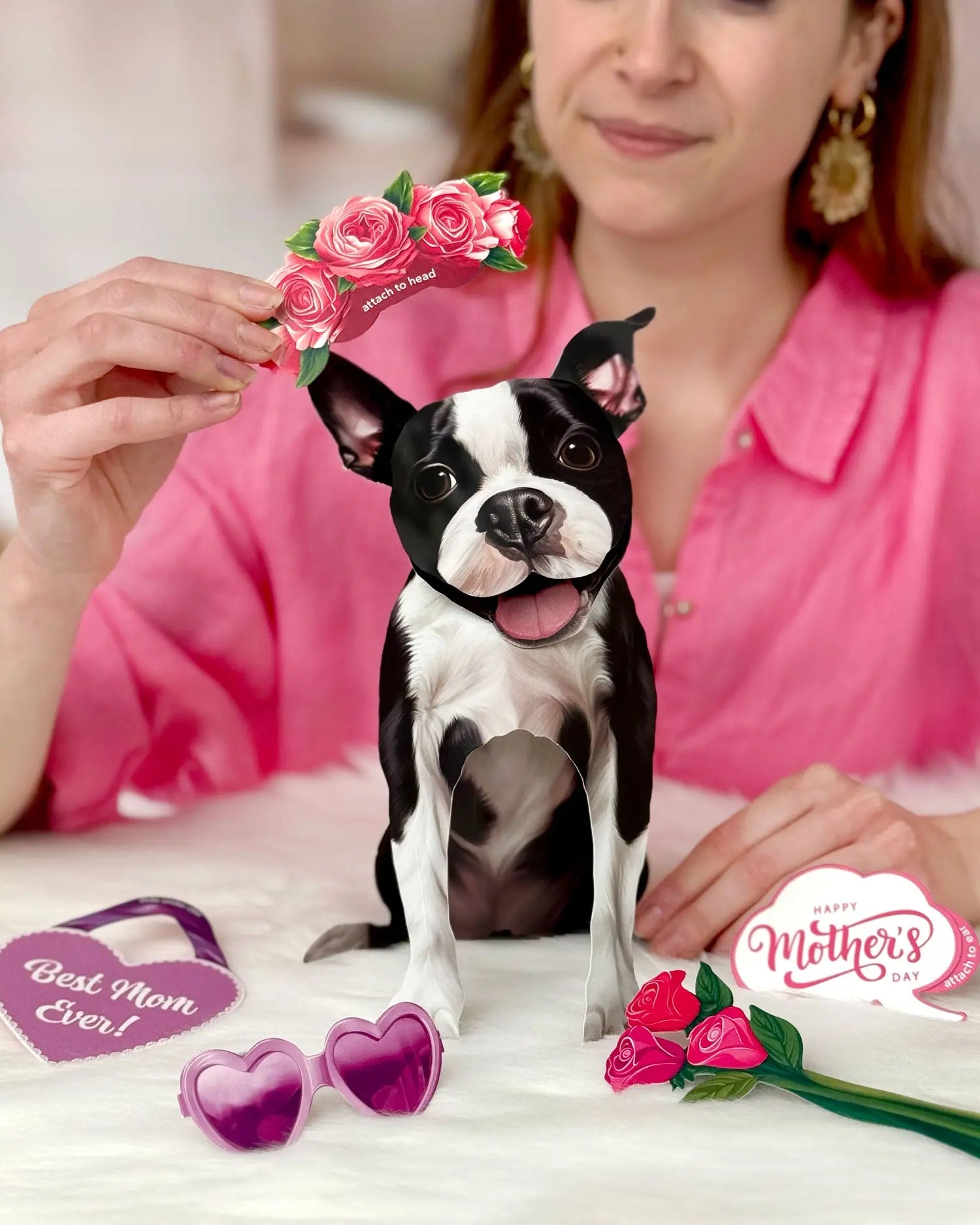 Mother's Day Boston Terrier Pop-Up Card - FreshCut Paper