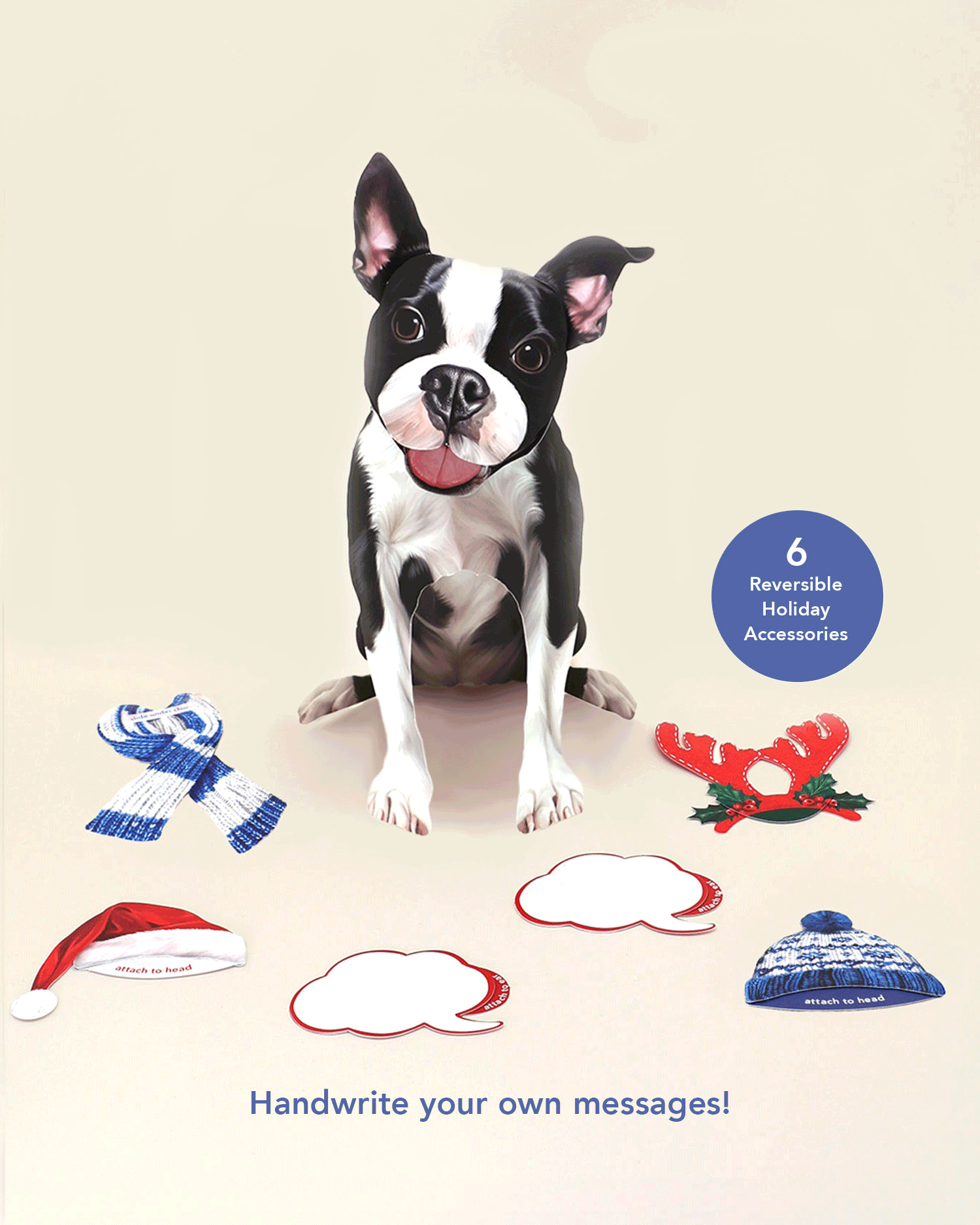 Holiday Boston Terrier Pop-Up Card FreshCut Paper