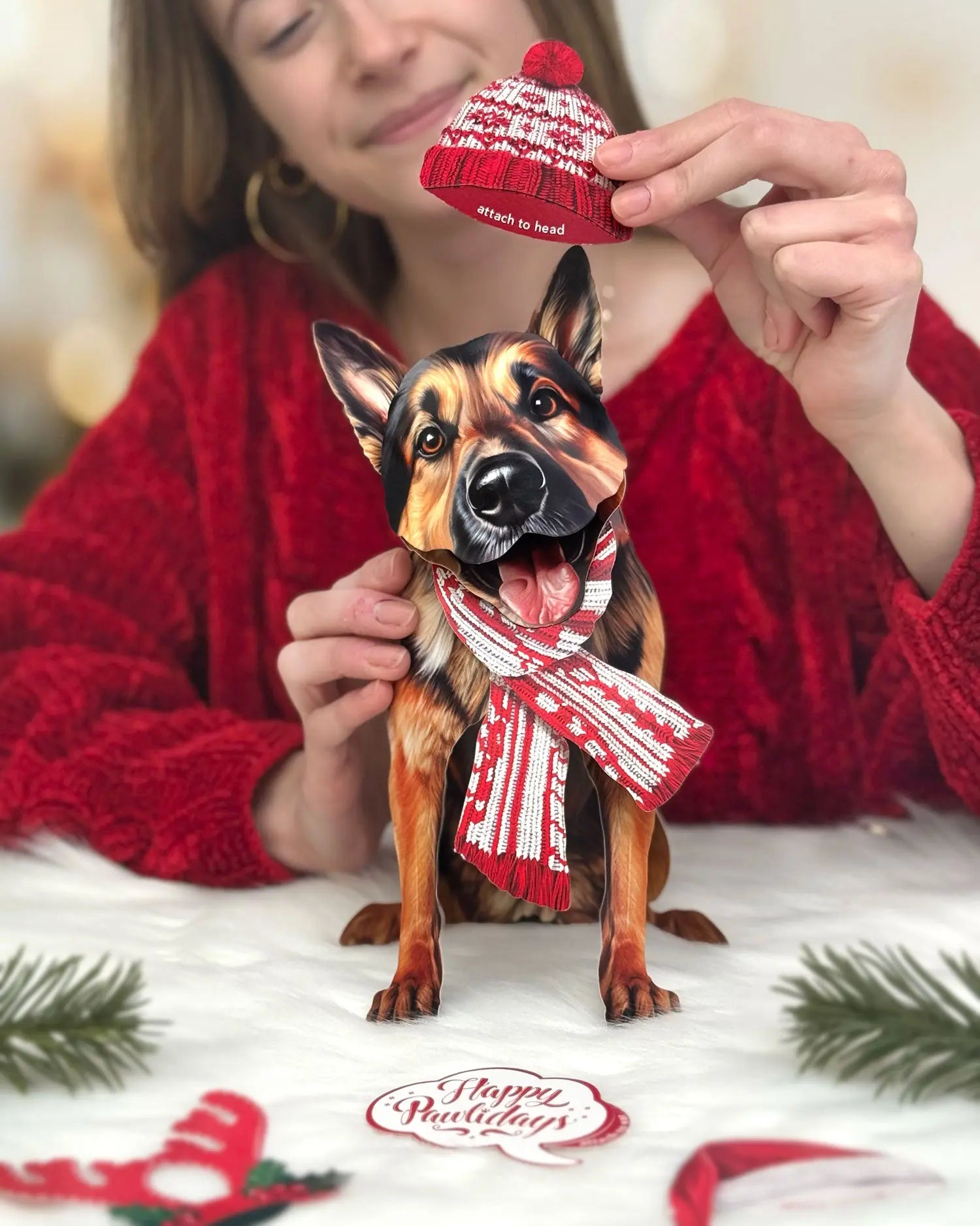 Holiday German Shepherd Pop-Up Card FreshCut Paper