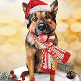 Holiday German Shepherd Pop-Up Card with Santa hat