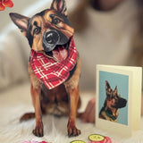 German Shepherd Pop-Up Pup with matching blank notecard and accessories