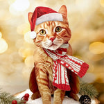Holiday Orange Tabby Cat Pop-Up Card