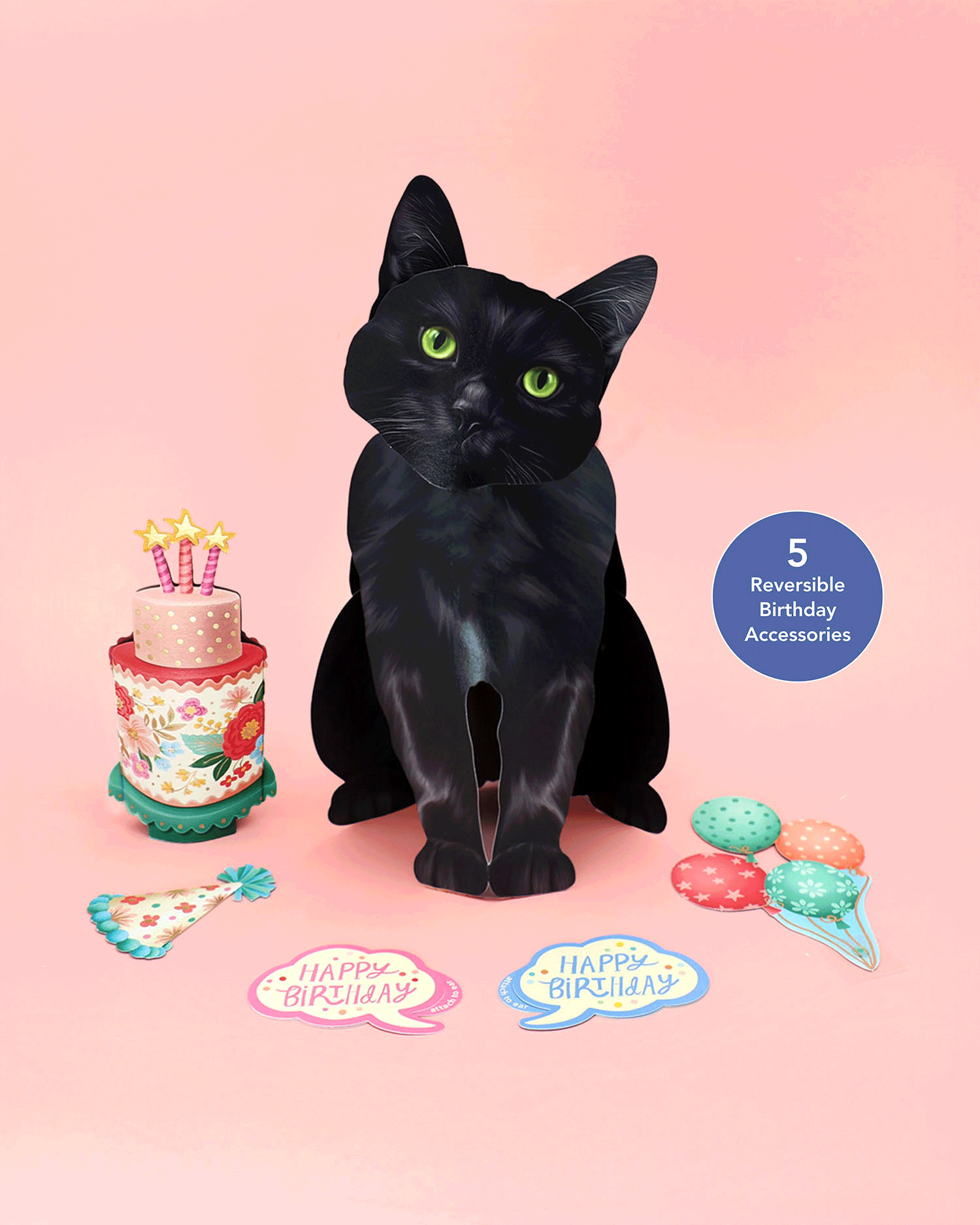 Birthday Black Cat Pop-Up Card FreshCut Paper