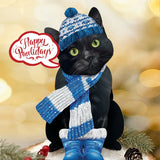 Holiday Black Cat Pop-Up with winter gear