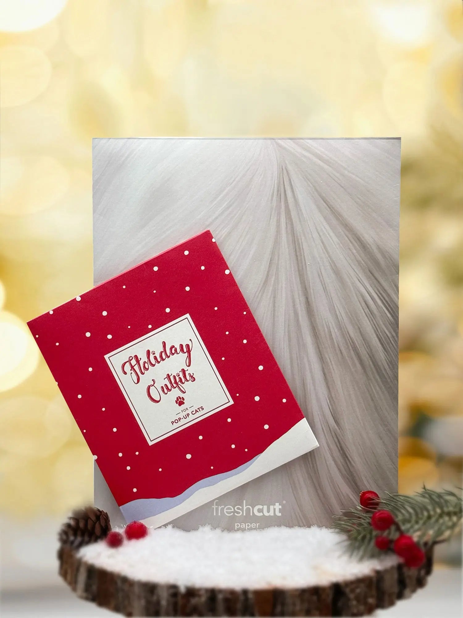 Holiday Ragdoll Cat Pop-Up Card envelope