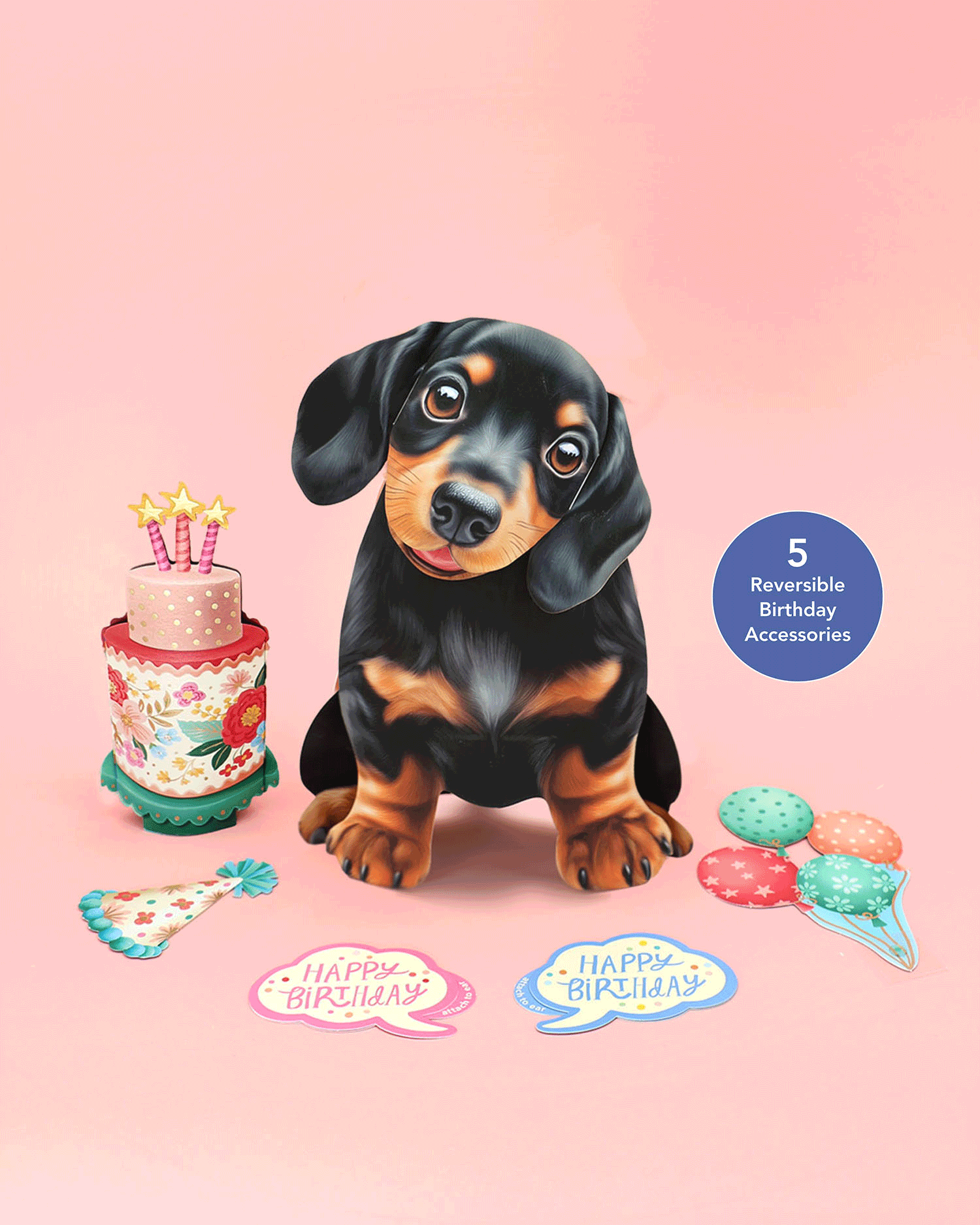 Birthday Dachshund Pop-Up Card FreshCut Paper
