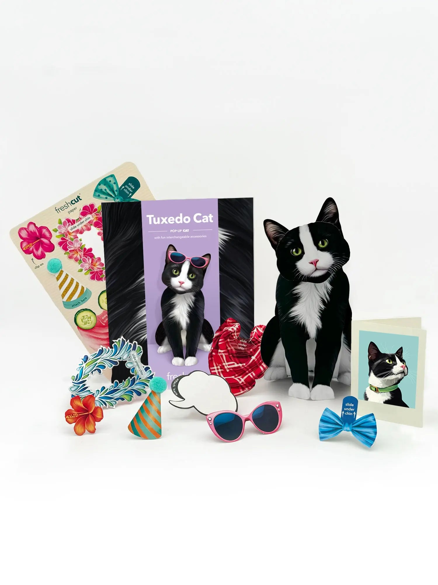 Tuxedo Cat Pop-Up Card - FreshCut Paper