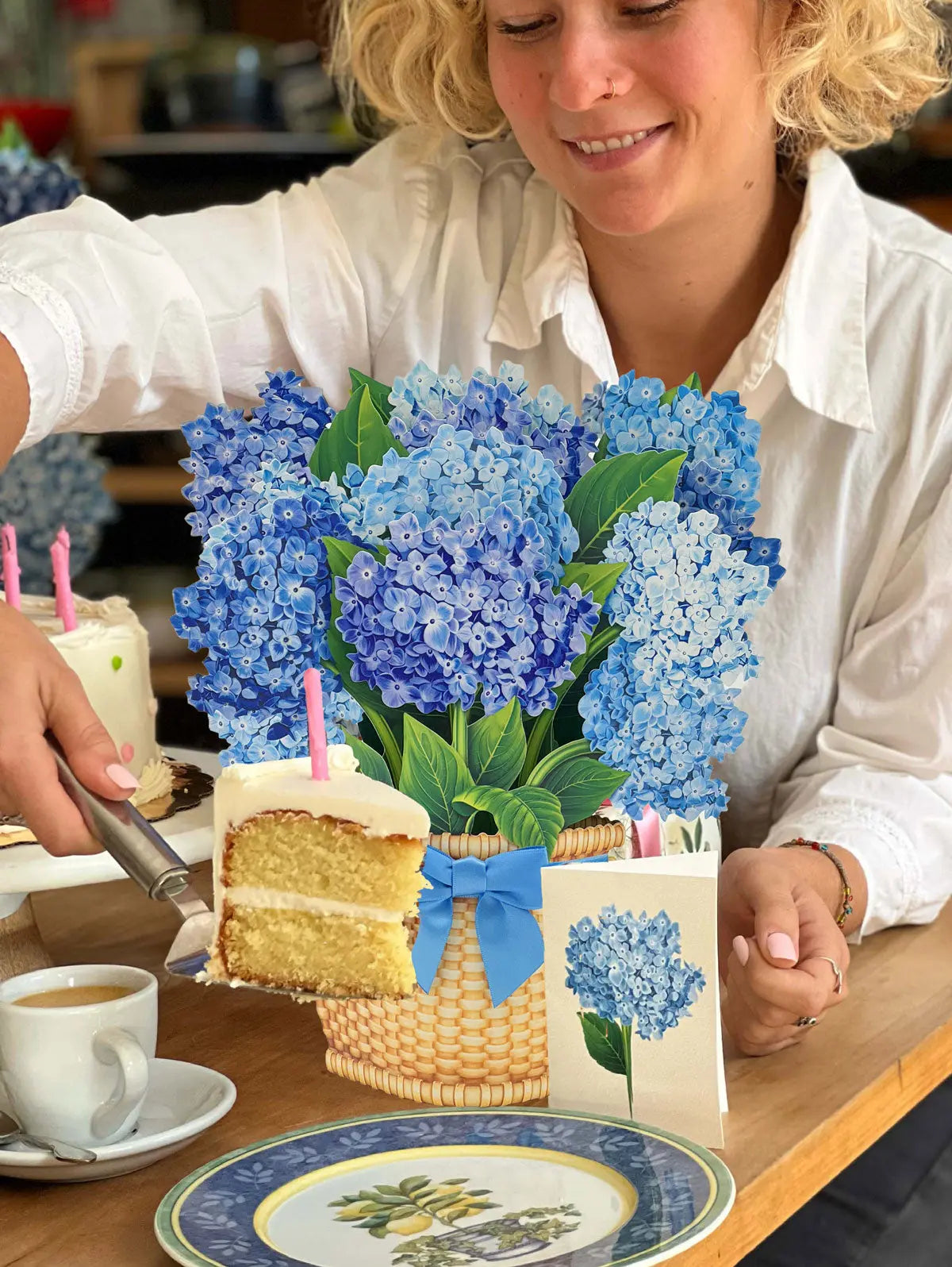 Nantucket Hydrangeas on decorated table