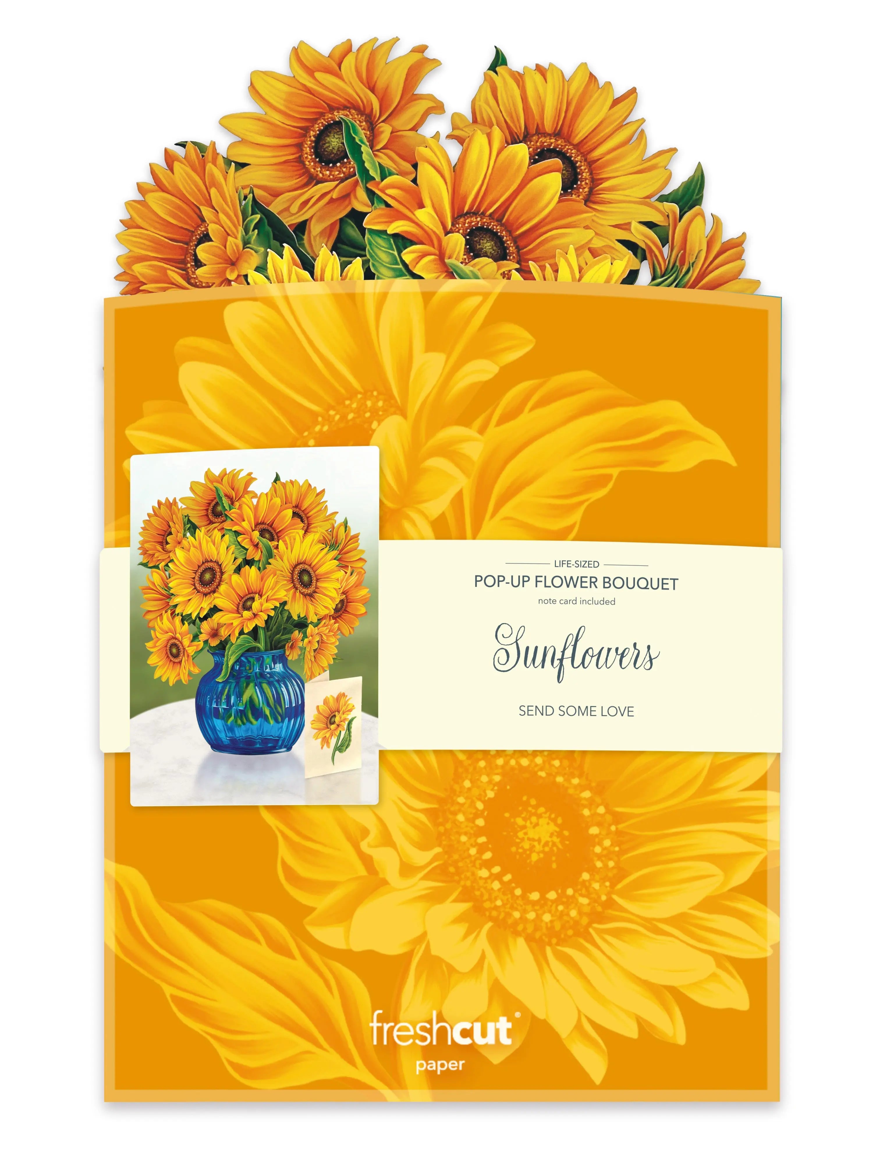 Sunflower bouquet with envelope