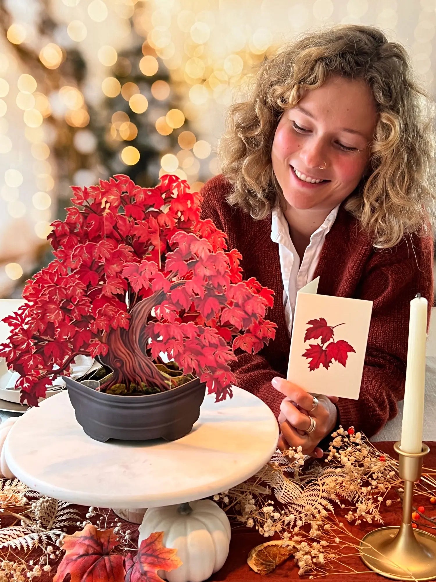 Red Maple Tree harvest centerpiece