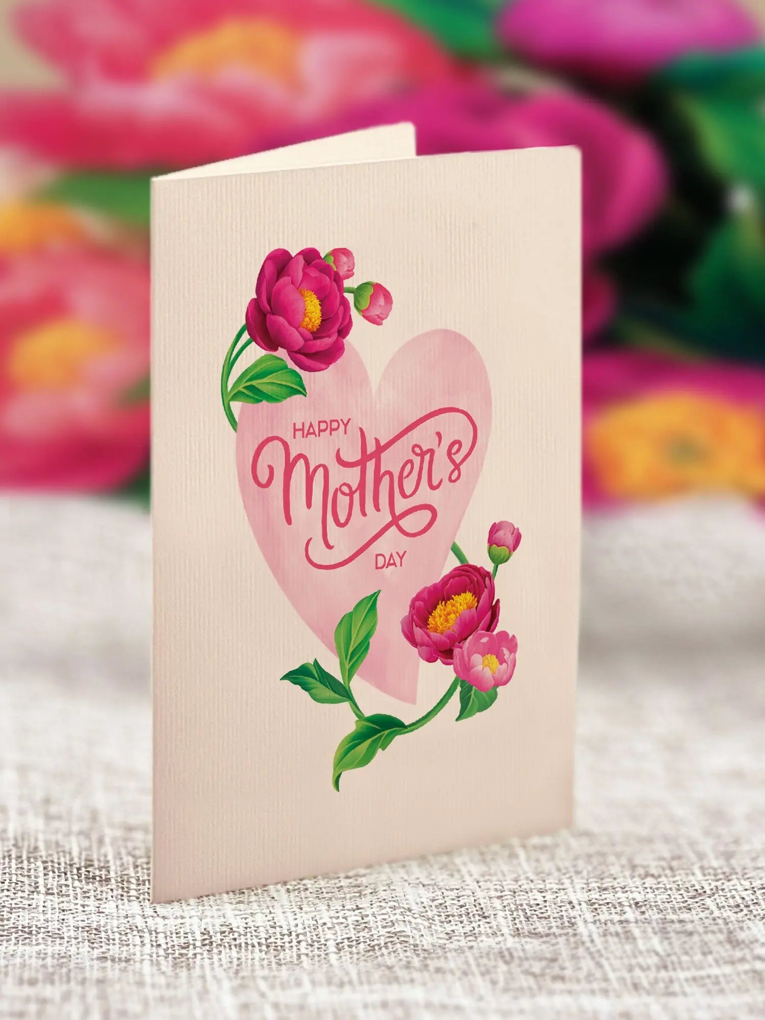 a card with flowers on it