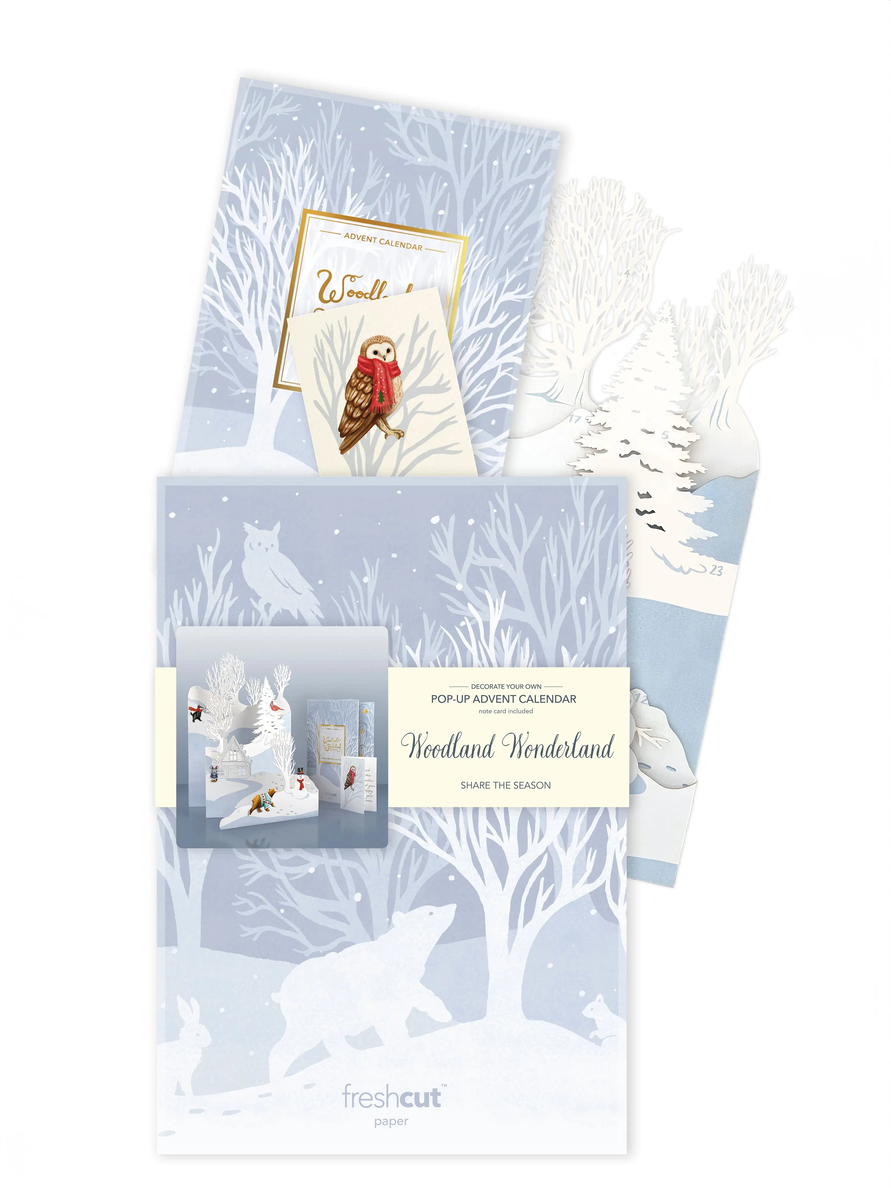Woodland Wonderland Advent Calendar with notecard and envelope