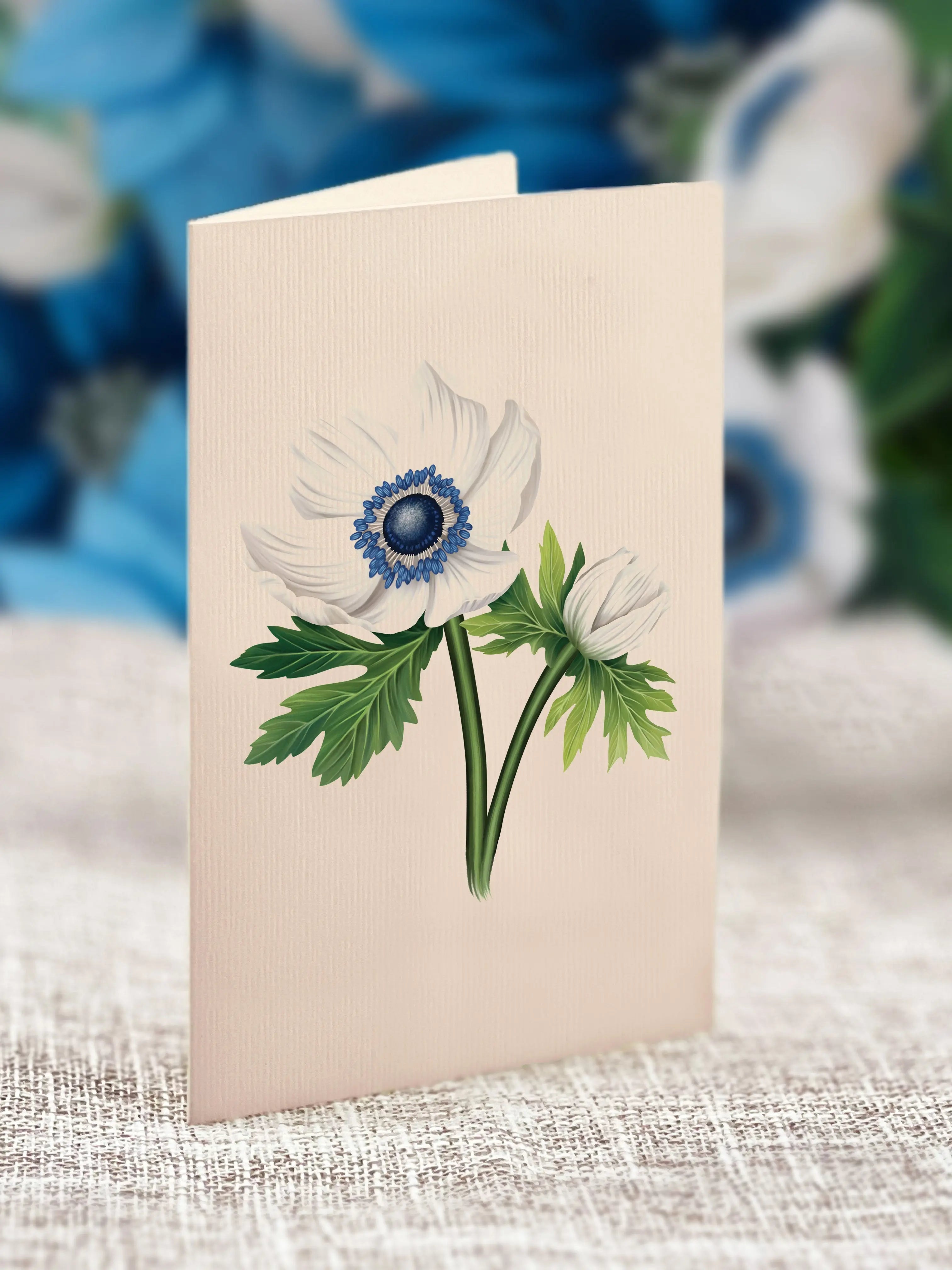 Blue Poinsettia Notecard