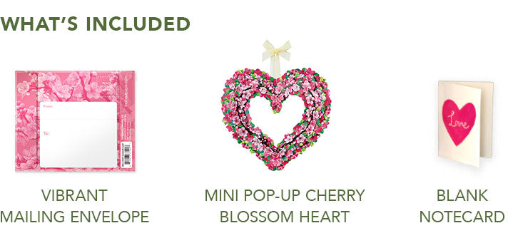 Mini Cherry Blossom Heart Pop-Up Card