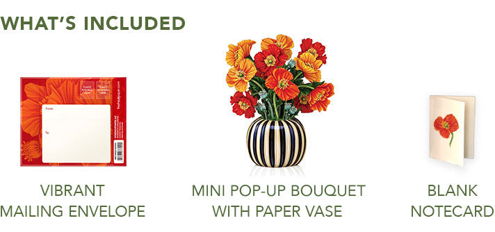 Mini French Poppies Pop-Up Card