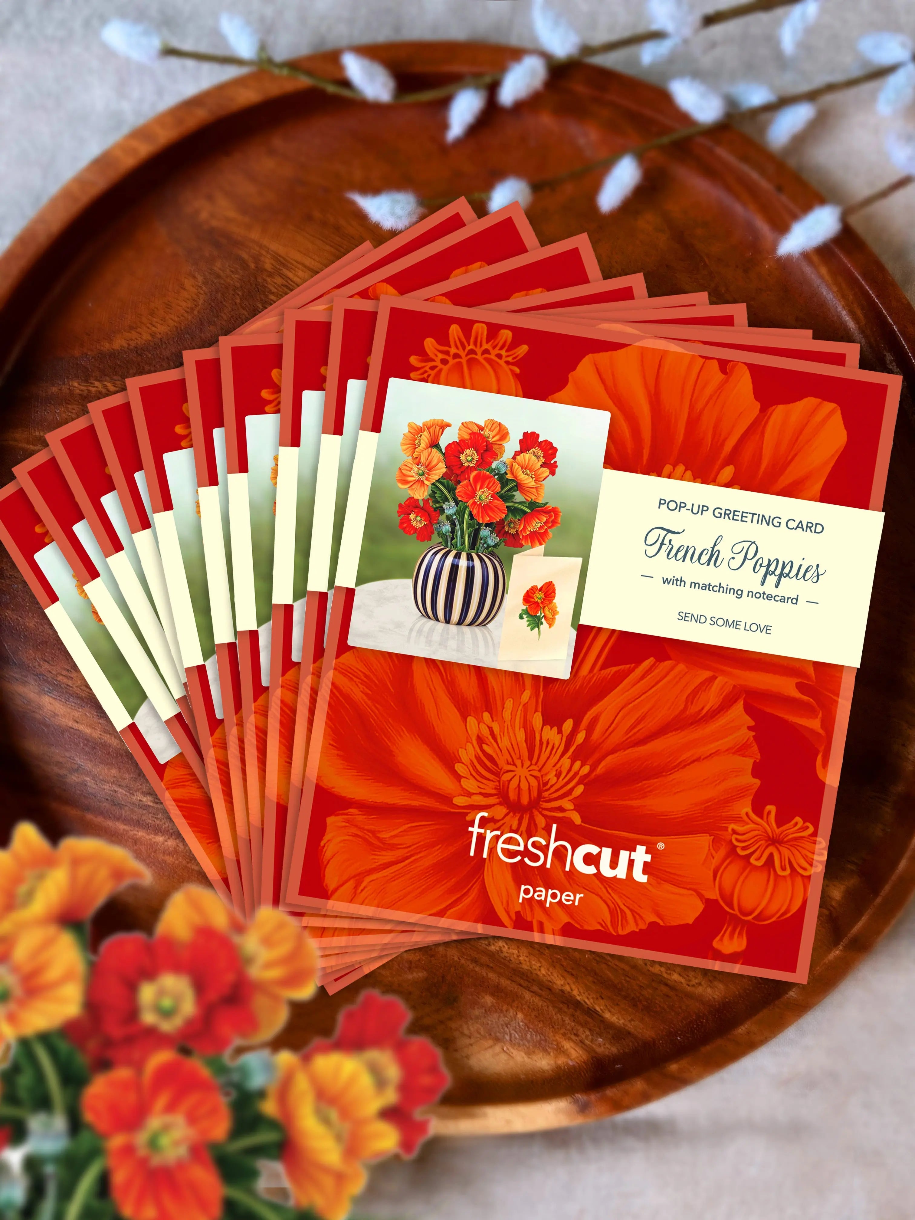 Mini French Poppies Pop-Up Card FreshCut Paper