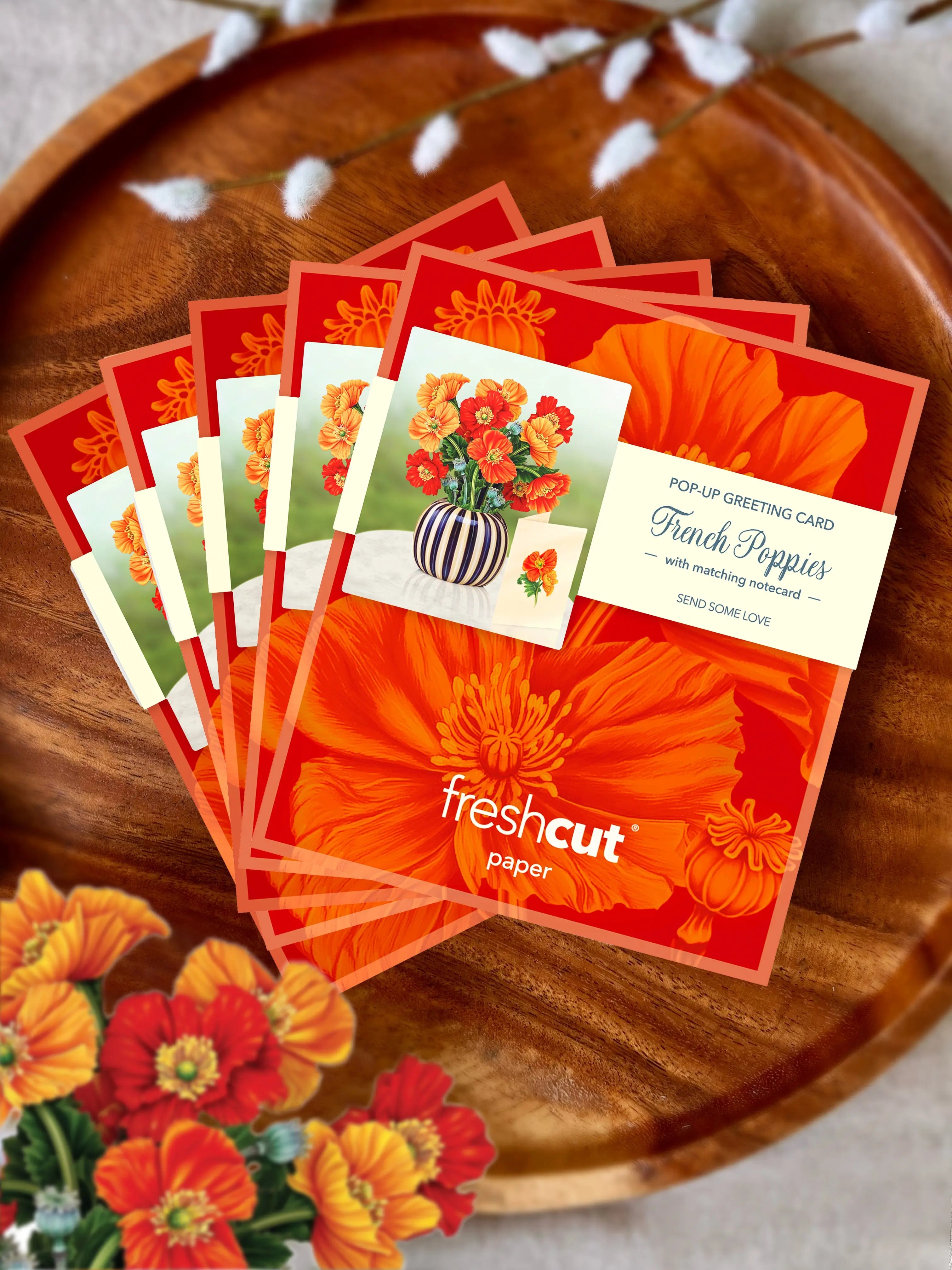 Mini French Poppies Pop-Up Card FreshCut Paper