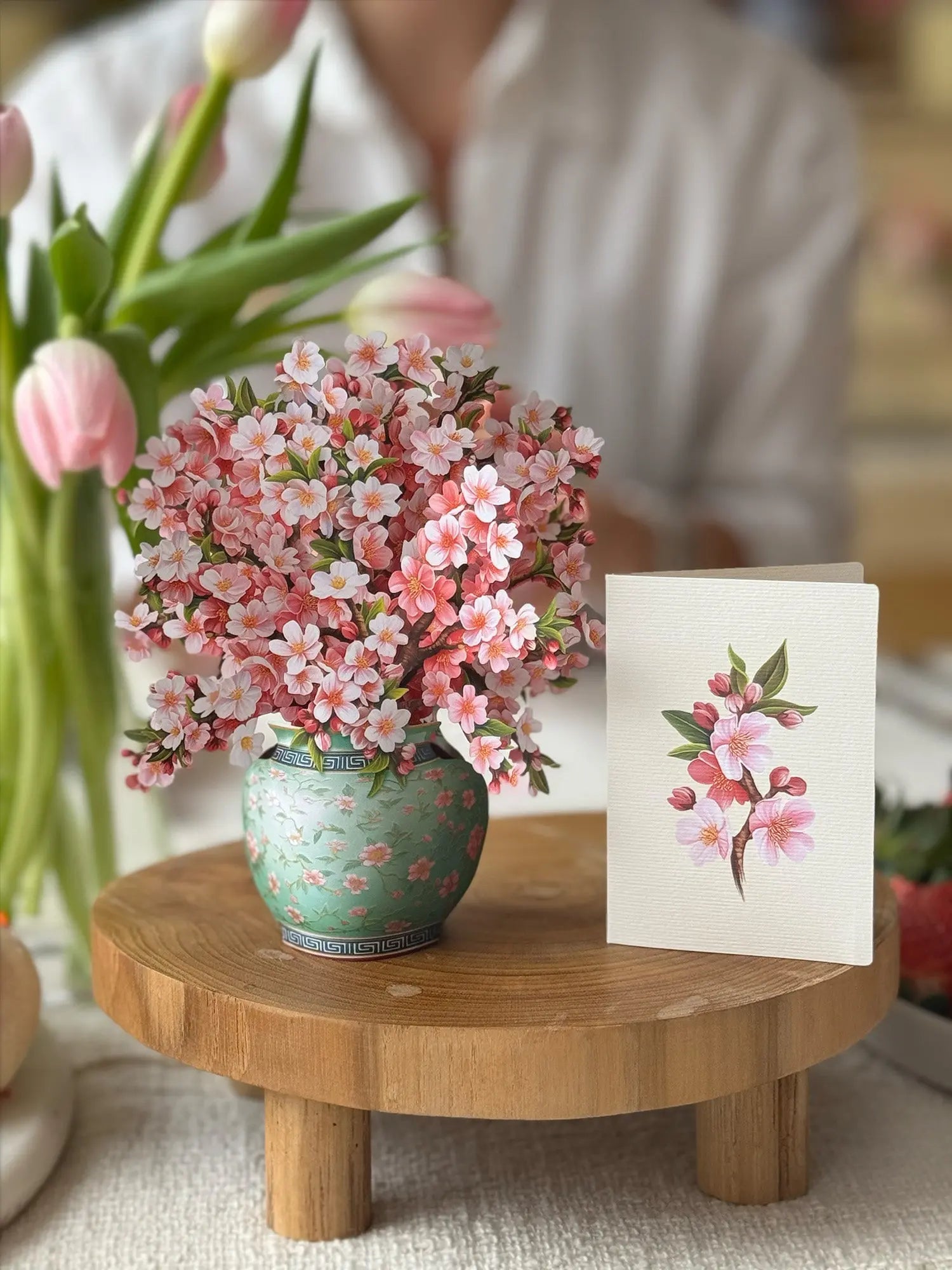 Mini Japanese Cherry Blossoms Pop-Up Card - FreshCut Paper