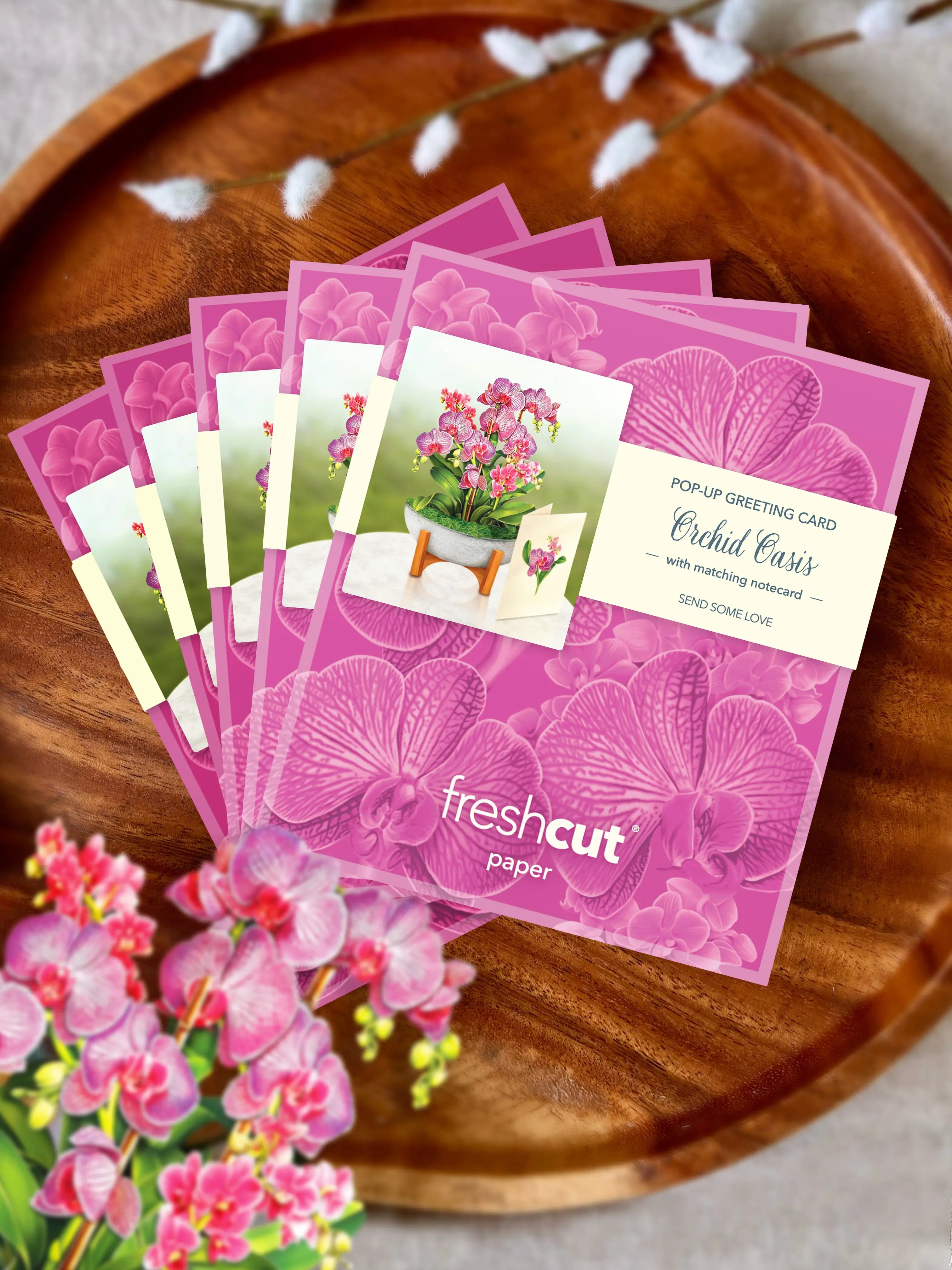 Mini Orchid Oasis Pop-Up Card FreshCut Paper