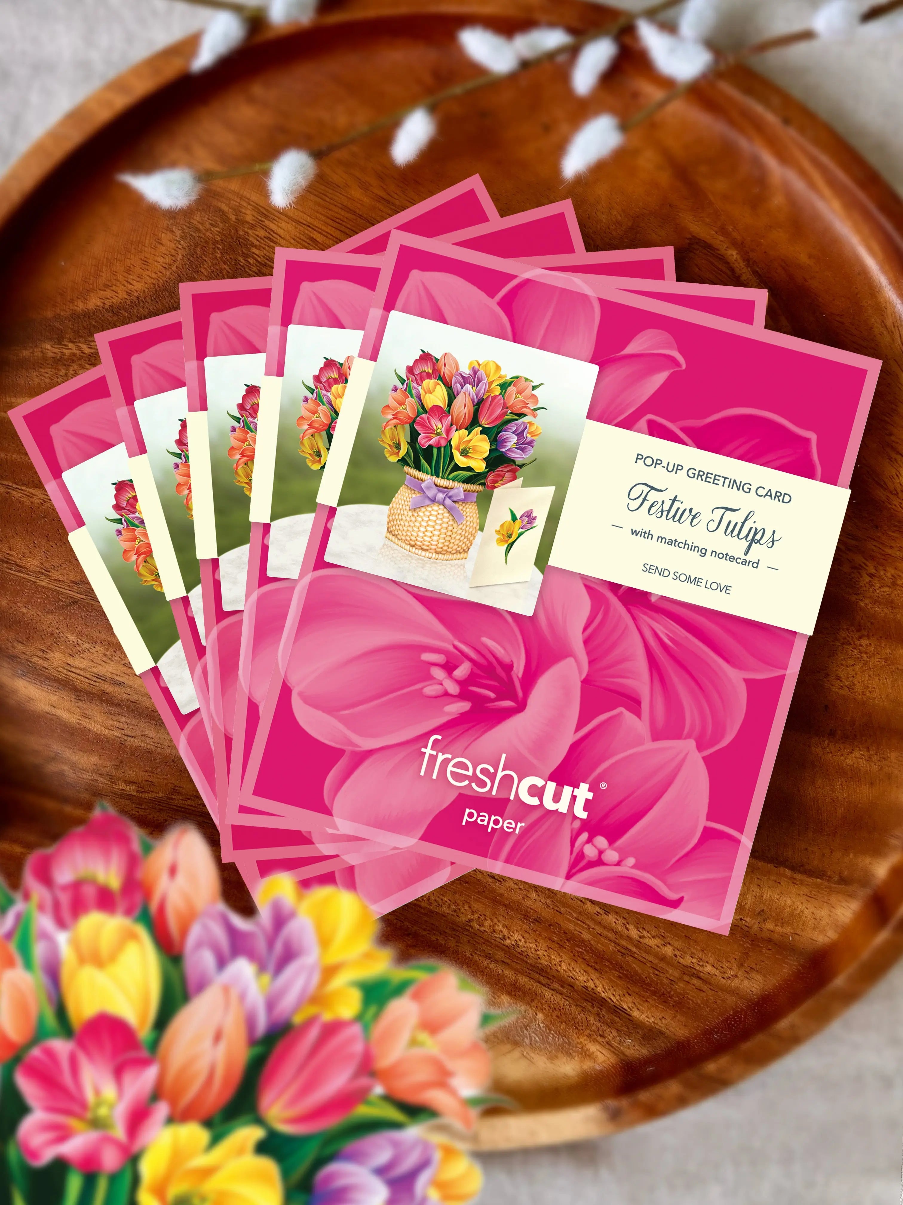 Mini Festive Tulips Pop-Up Card FreshCut Paper
