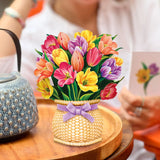 Mini Festive Tulips Pop-Up Card FreshCut Paper